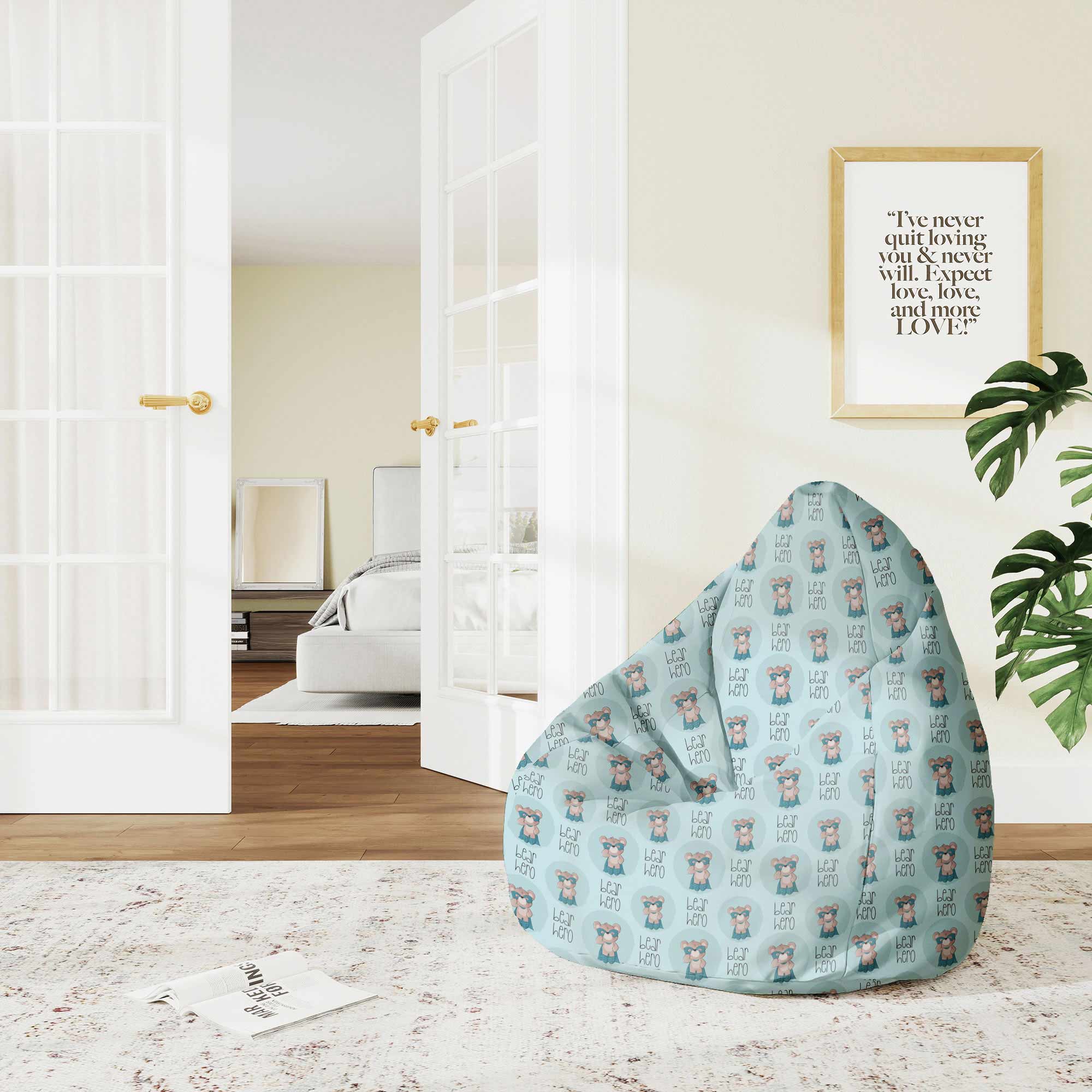 Pearshape Bear Hero-M Velvet Pouf