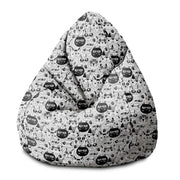 Pearshape Black and White Cats-S Velvet Pouf