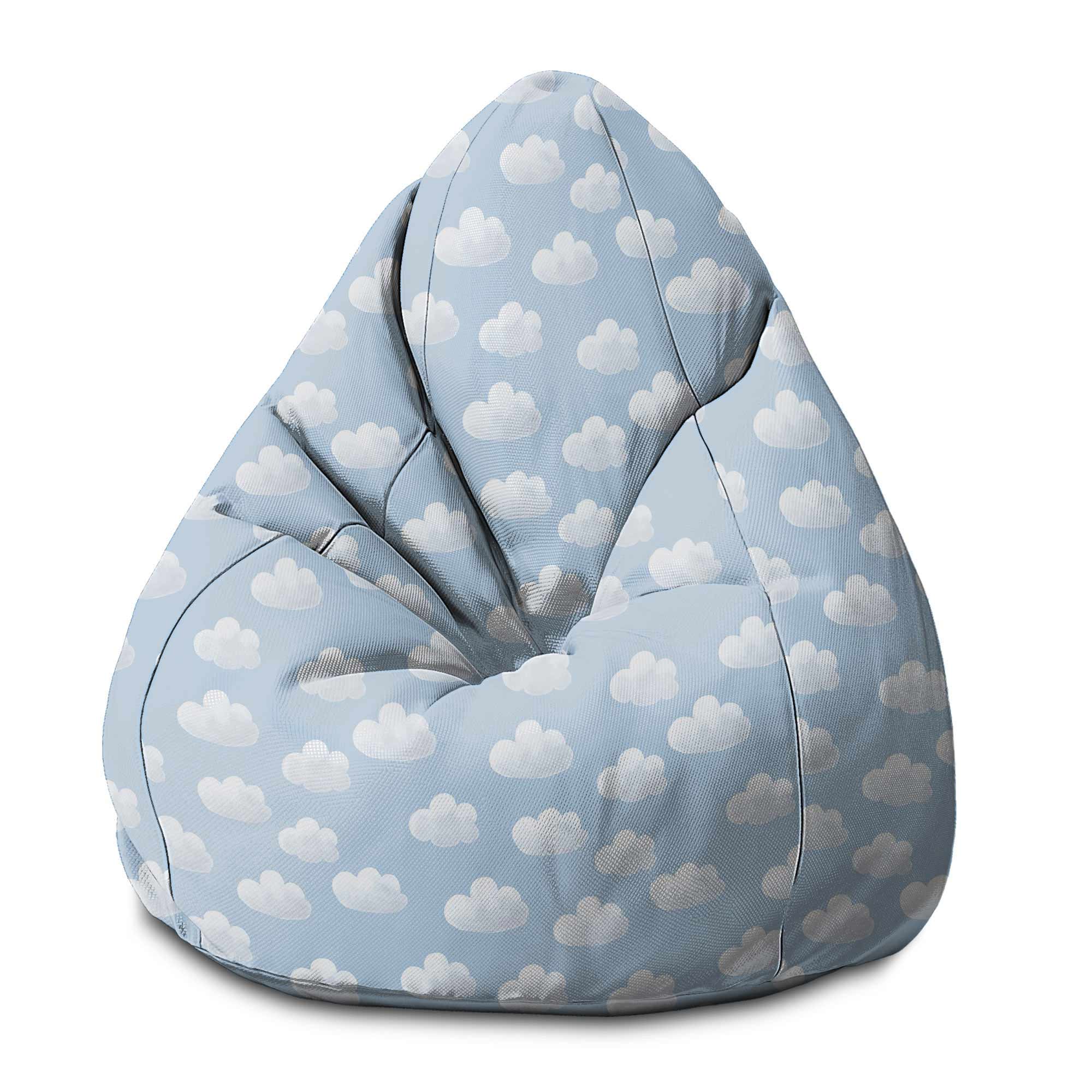 Pearshape Blue Clouds-S Oxford Pouf