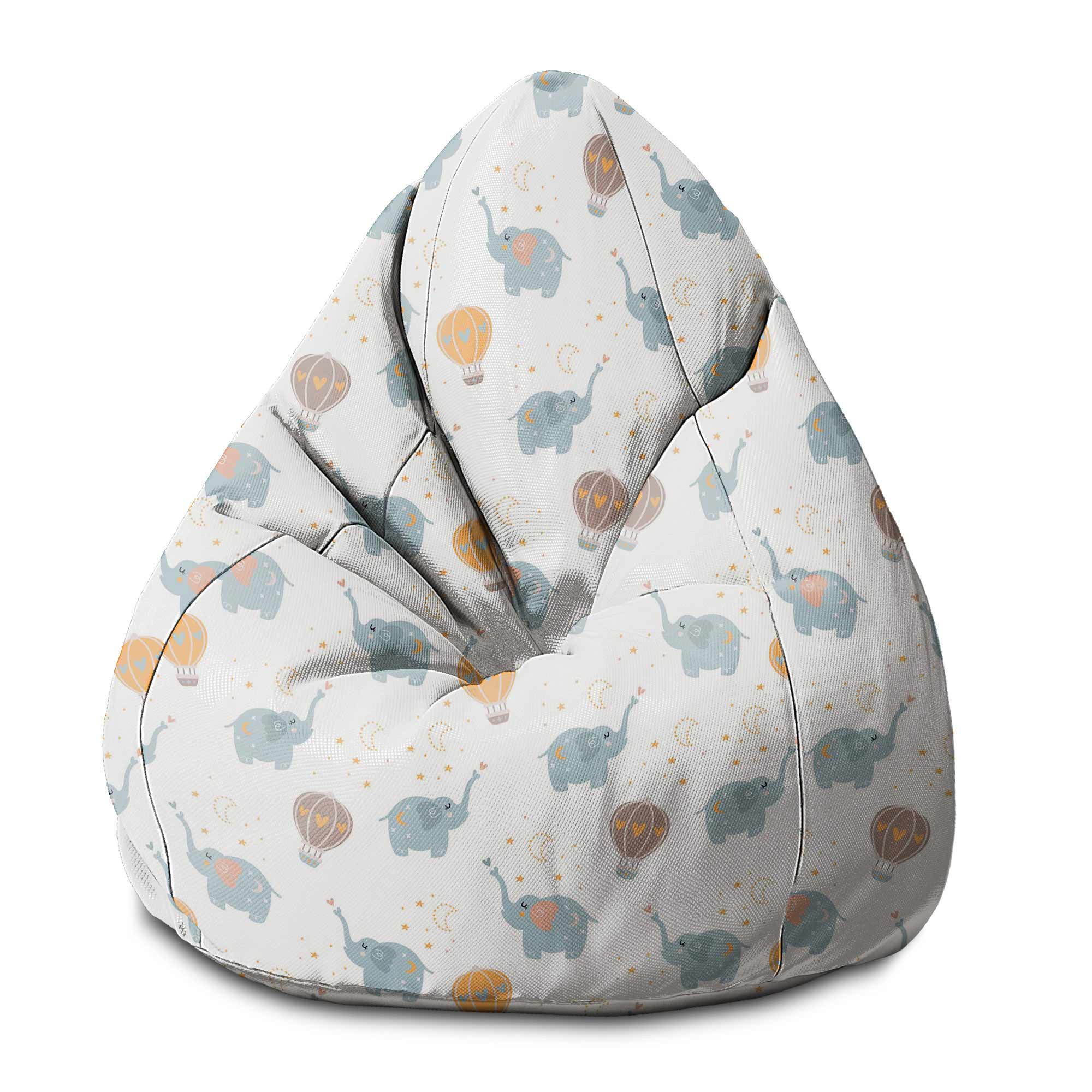 Pearshape Blue Elephant-S Oxford Pouf