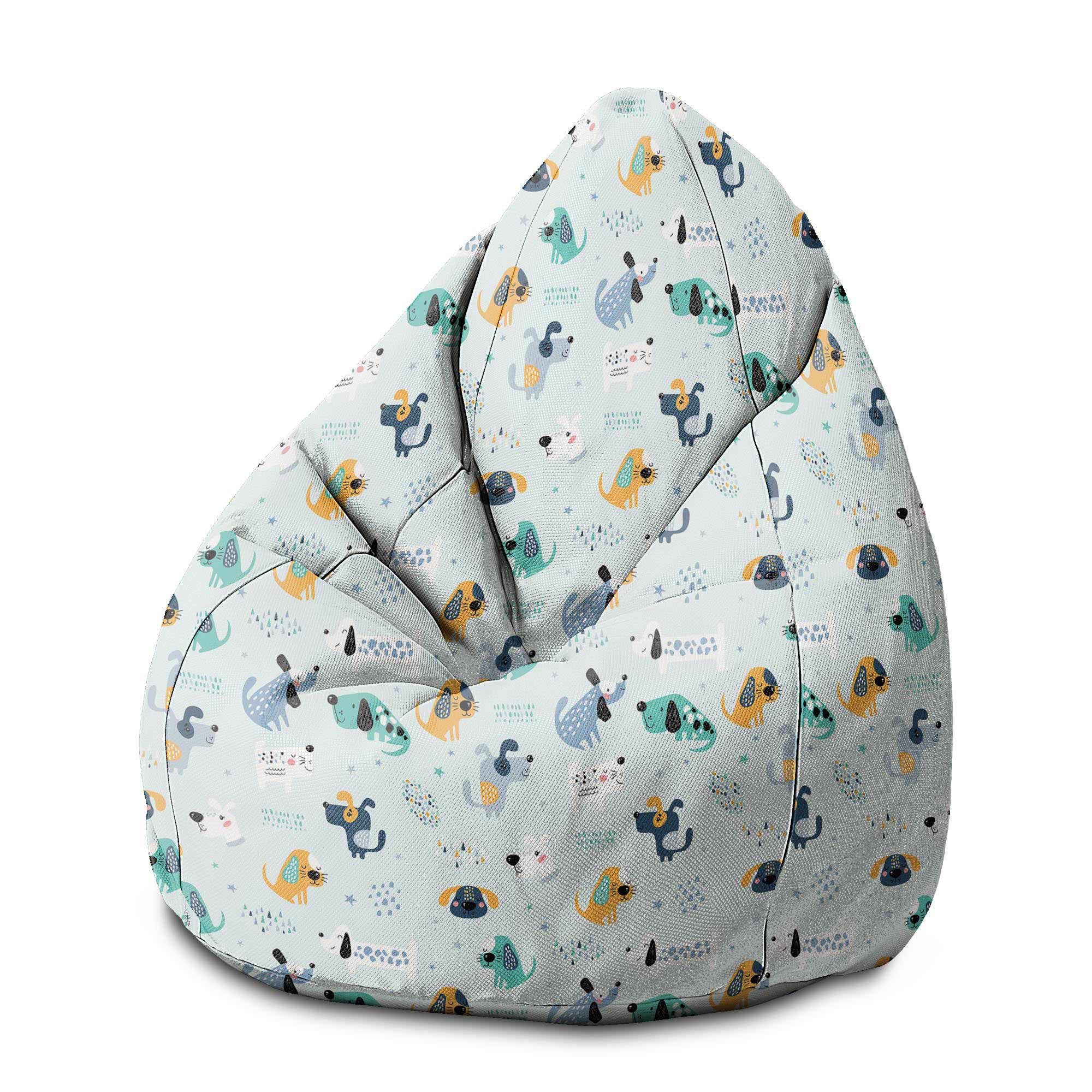 Pear-shaped Pouf Cartoon Colorful Dogs-M-Velvet