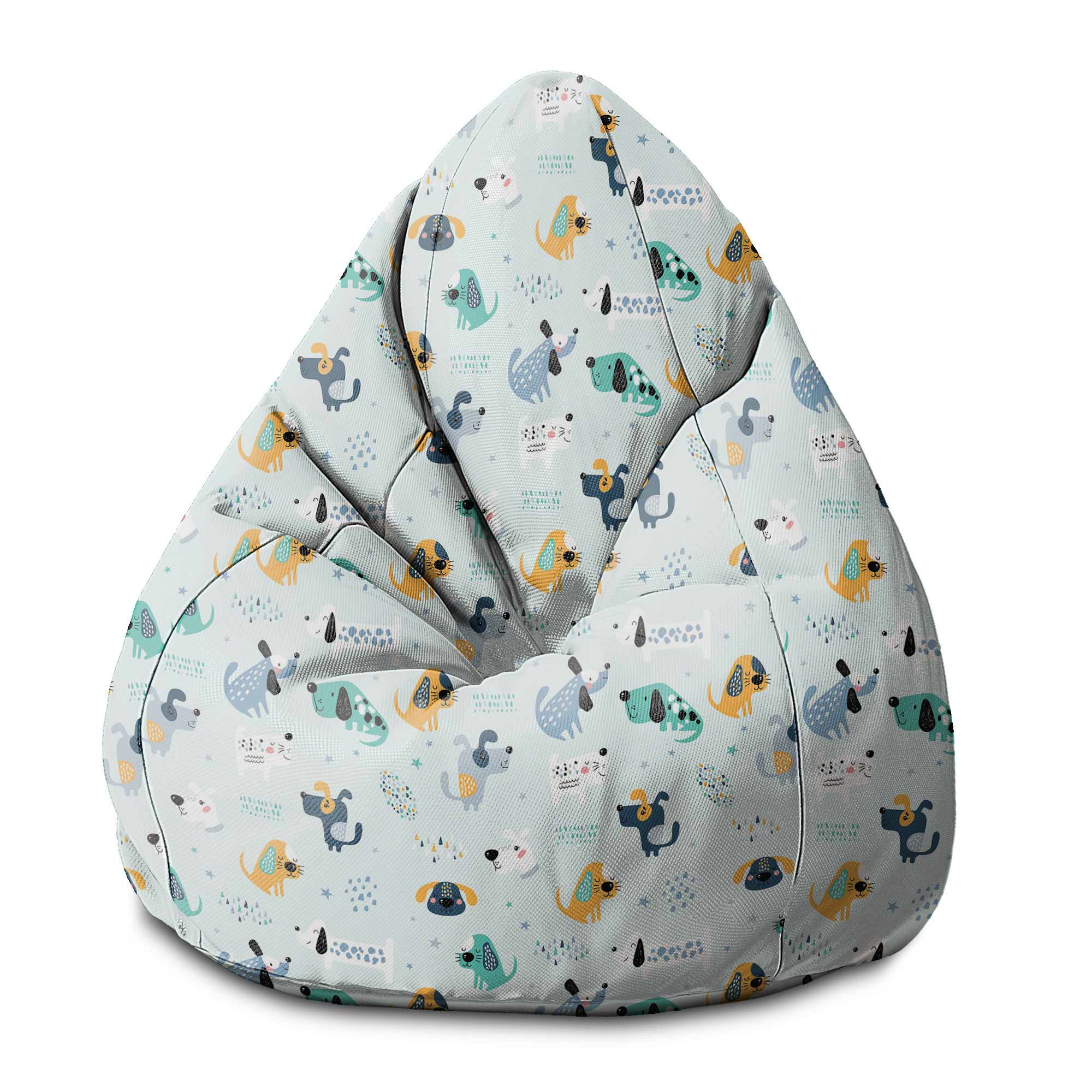 Pear-shaped Pouf Cartoon Colorful Dogs