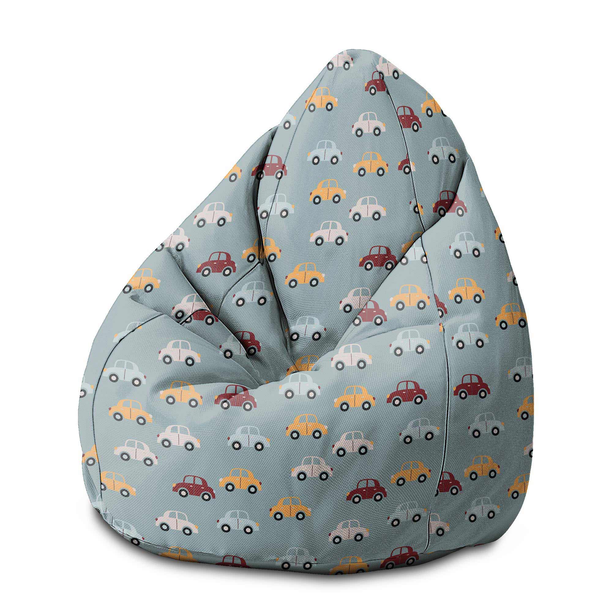 Puf Pearshape Colorful Cars-M-Velvet