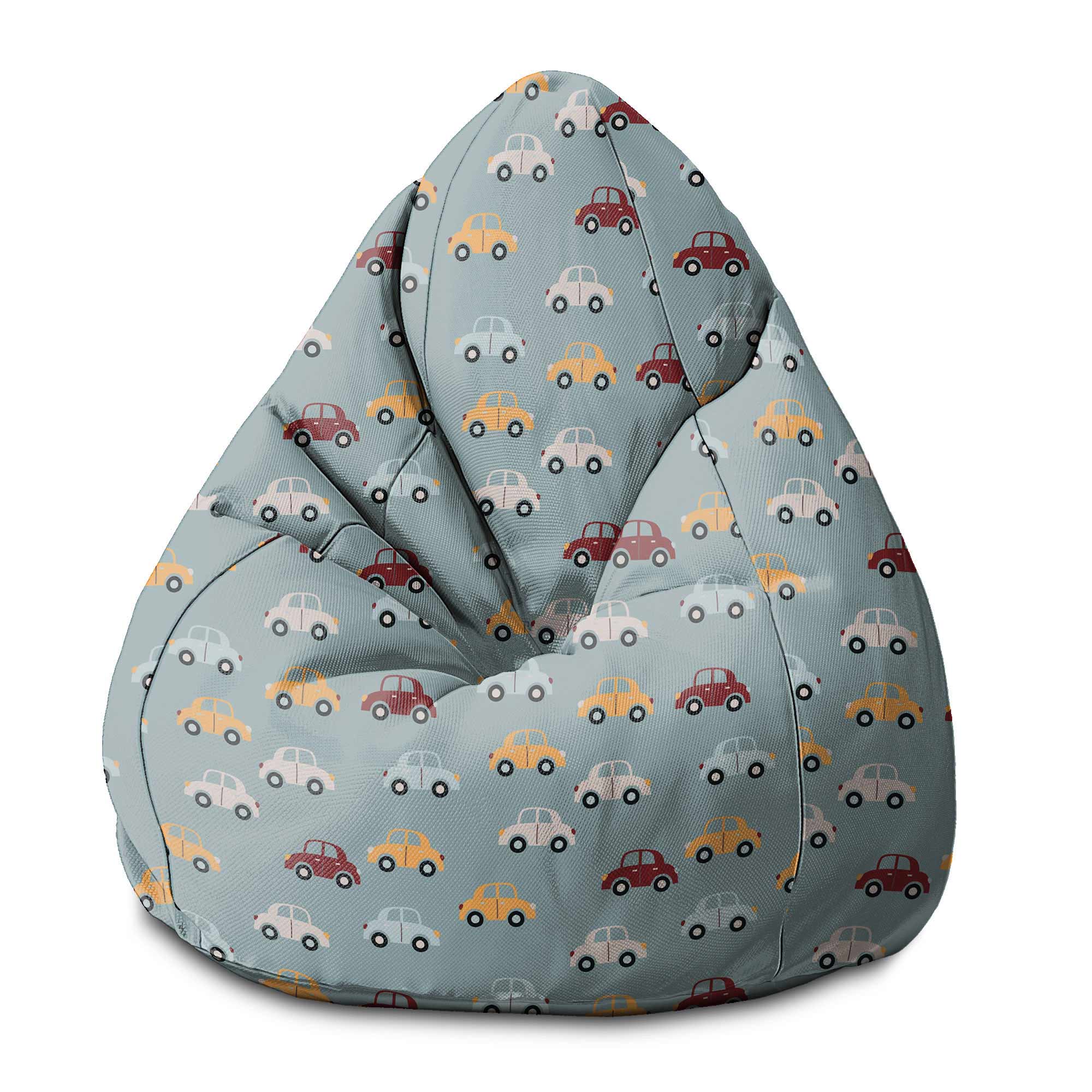 Puf Pearshape Colorful Cars-S-Velvet