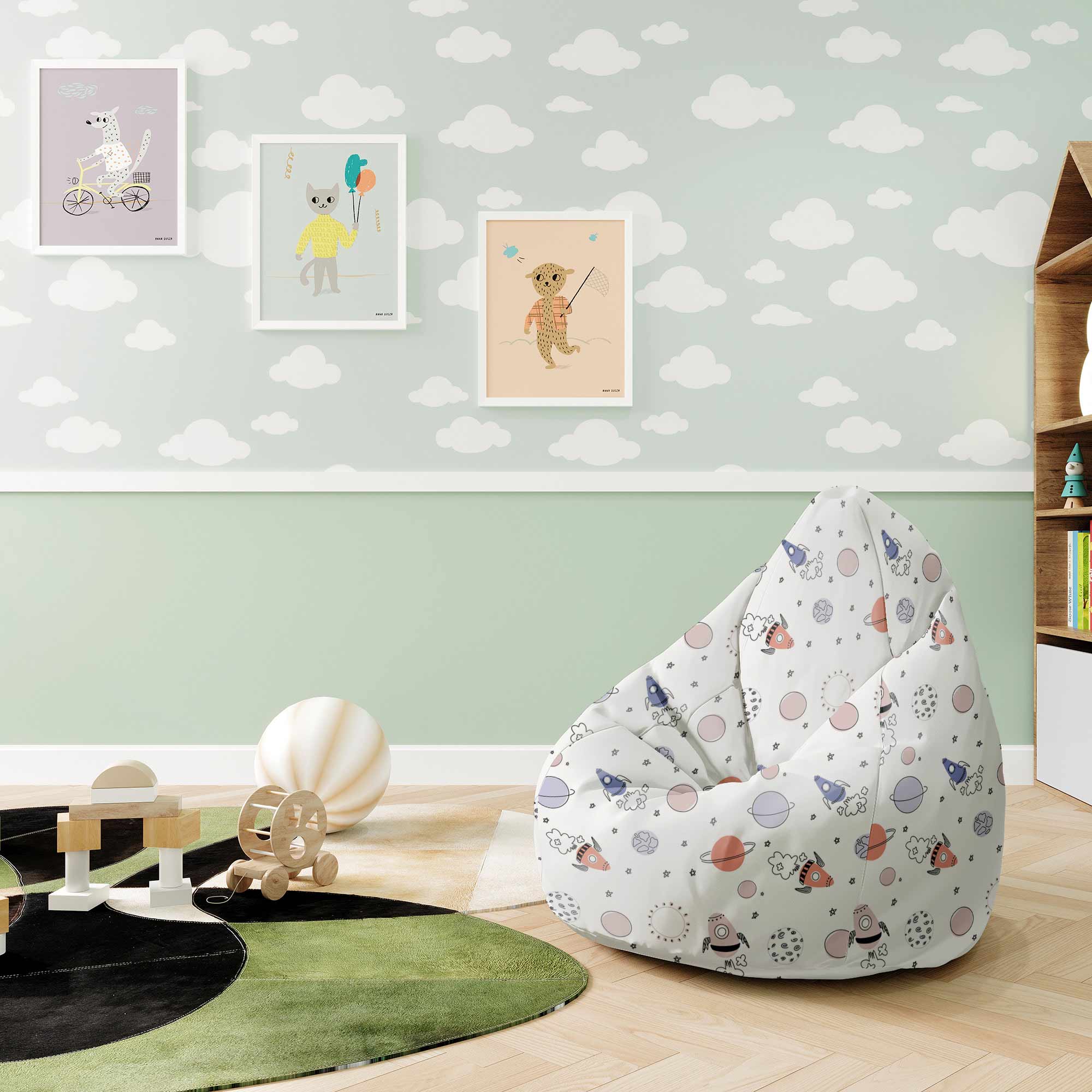 Pear-shaped Pouf Cartoon Galaxy-S-Velvet