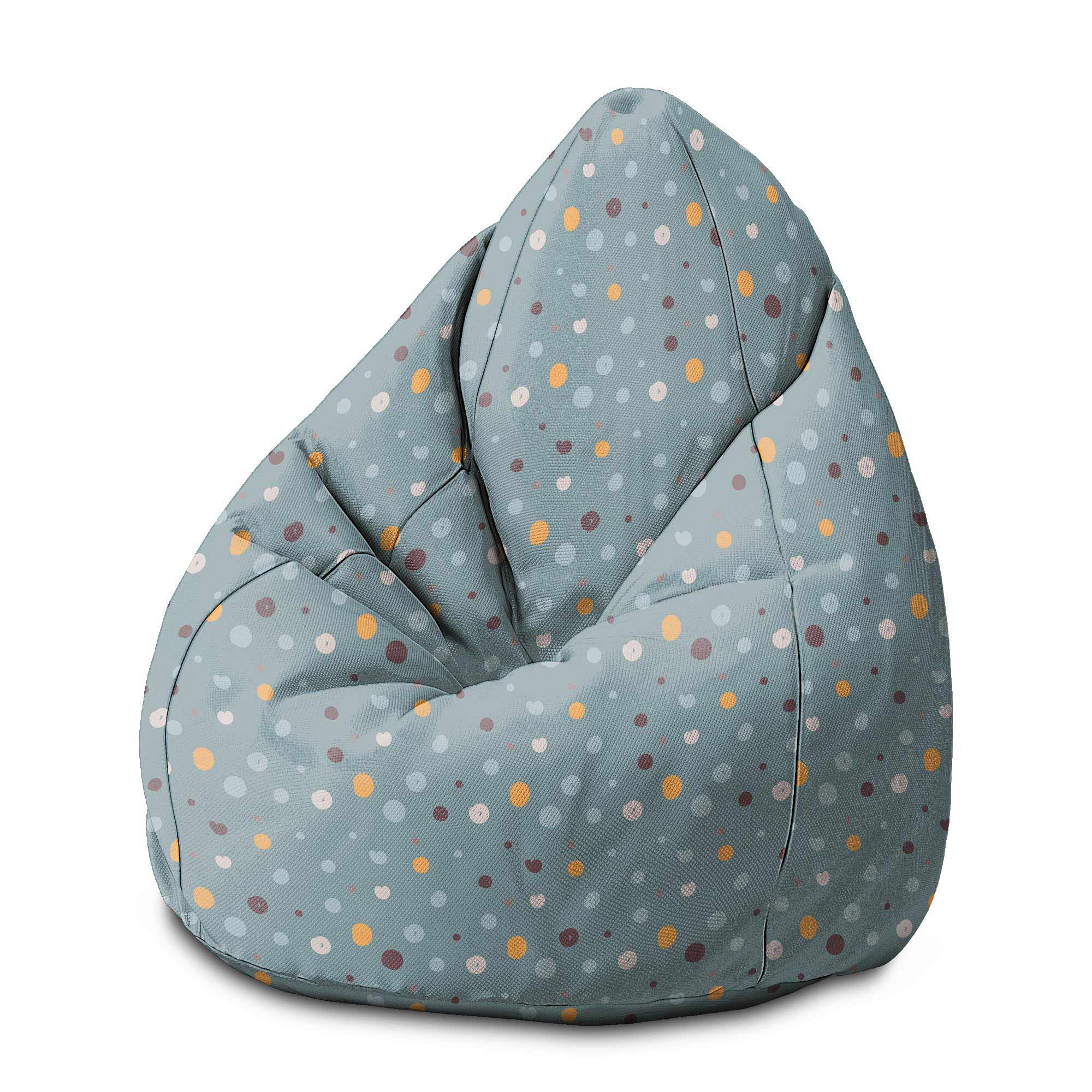Pear-shaped Pouf Colorful Dots-M-Velvet