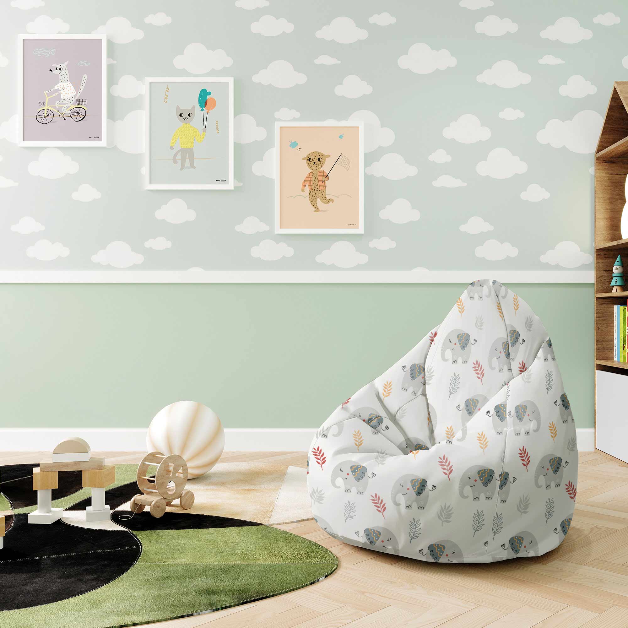 Puf Pearshape Cute Elephant-S-Velvet