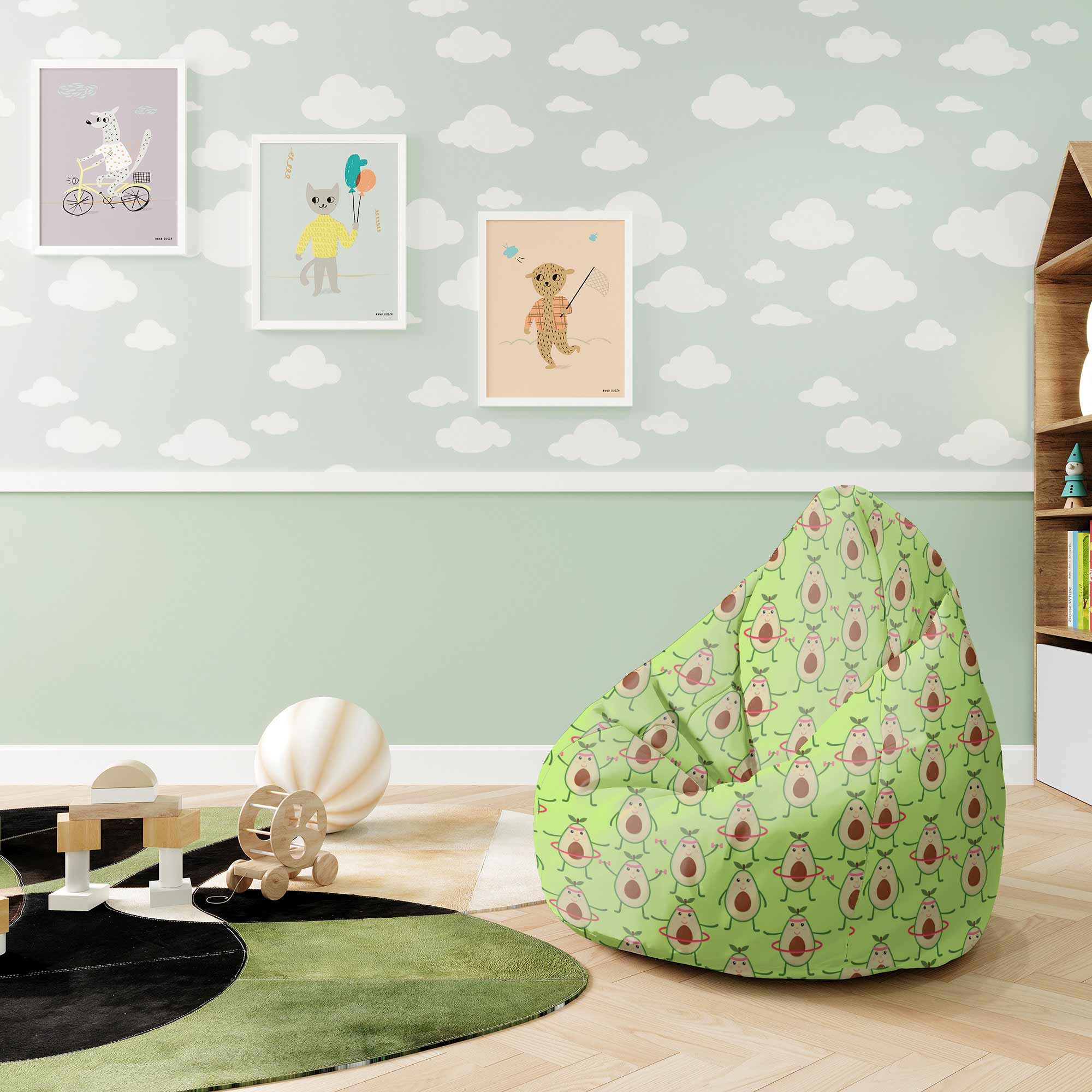 Puf Pearshape Exercising Avocados-S-Velvet