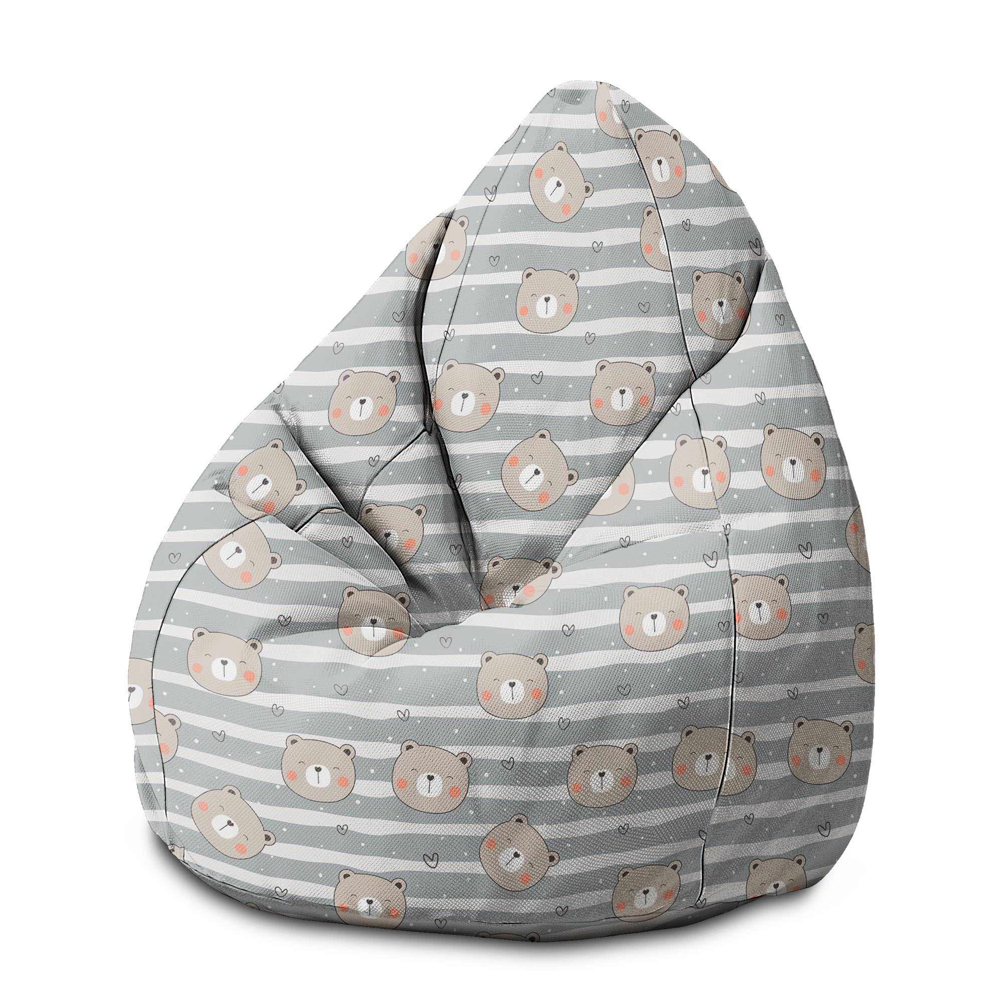 Pearshape Pouf Happy Bear-M-Velvet