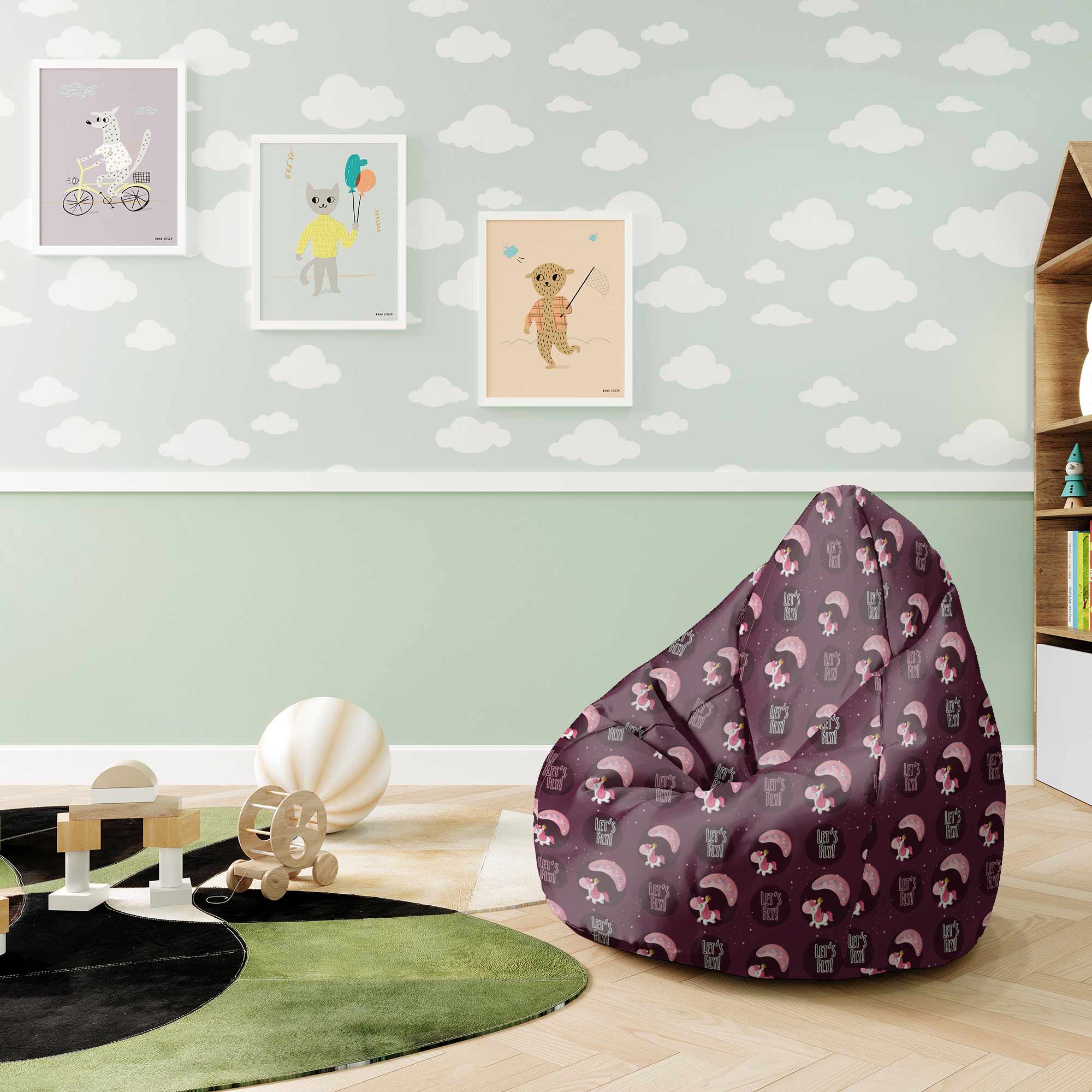 Pearshape Pouf Let's Fly-S-Oxford