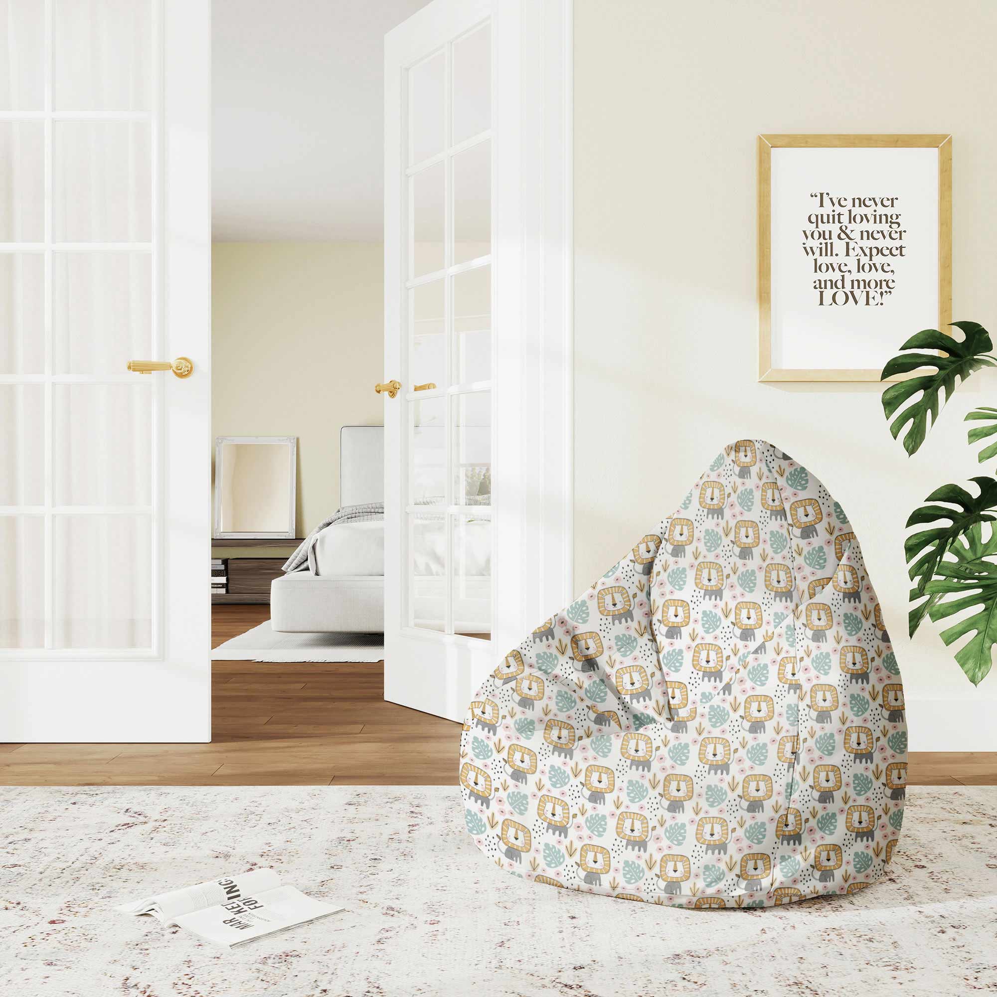Pearshape Pouf Lion in the Jungle-M-Velvet