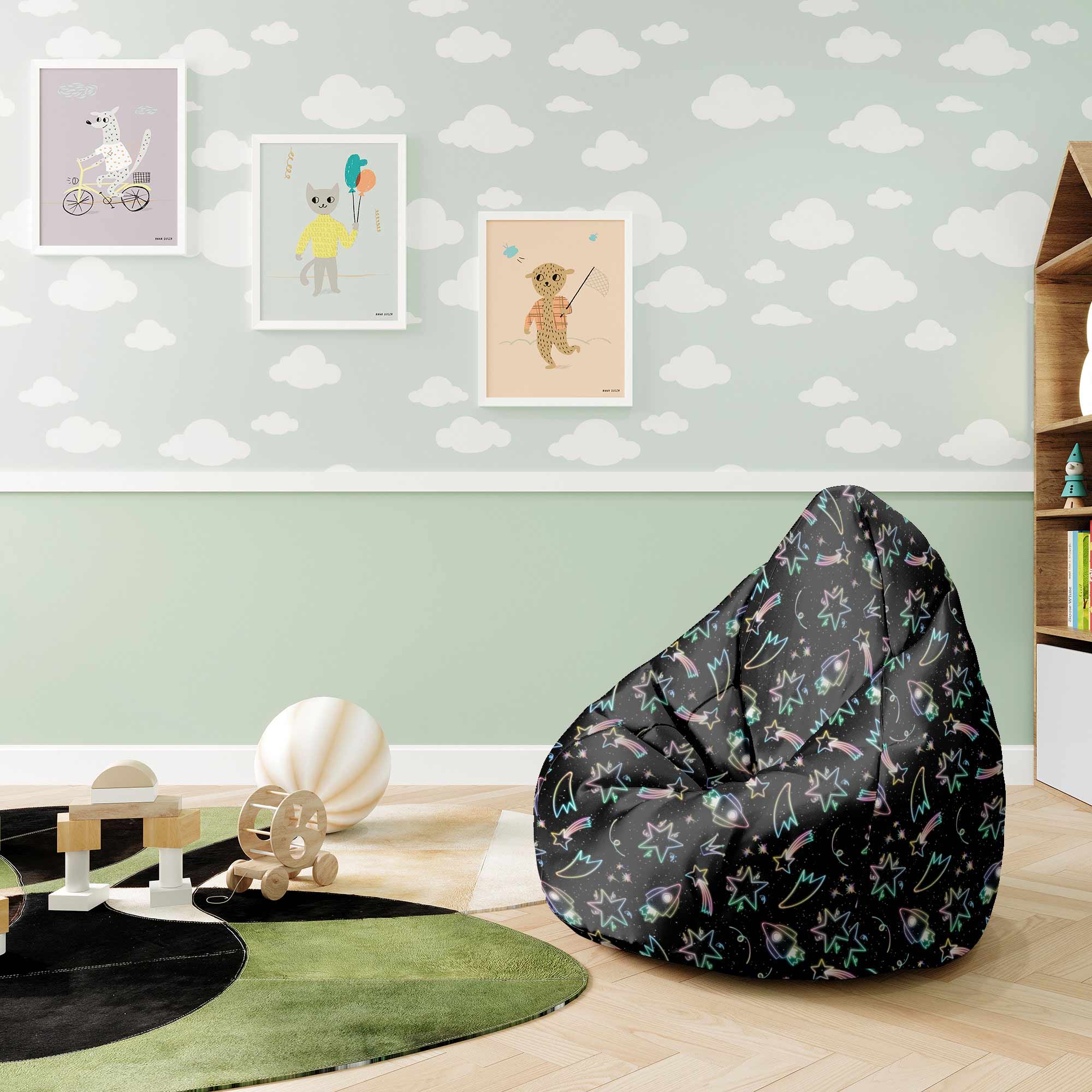 Puf Pearshape Neon Galaxy-S-Velvet