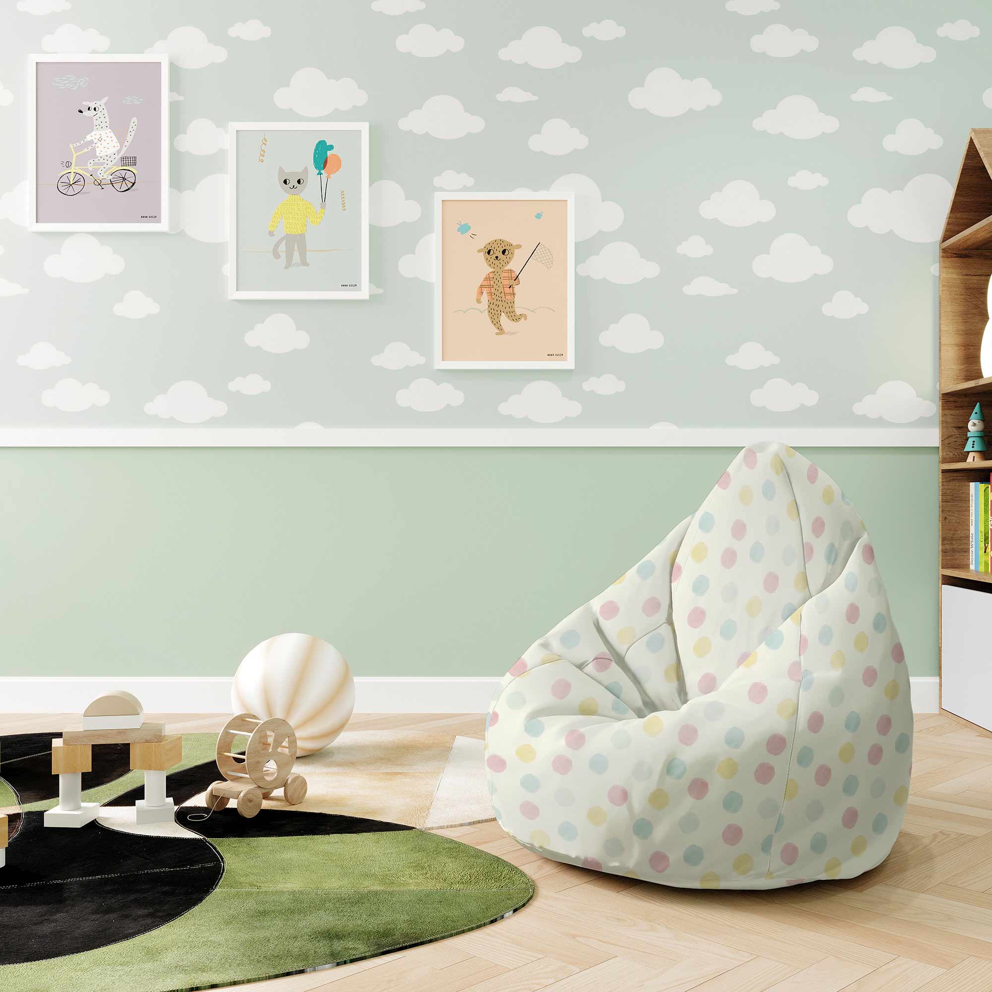 Pearshape Pastel Spots Pouf