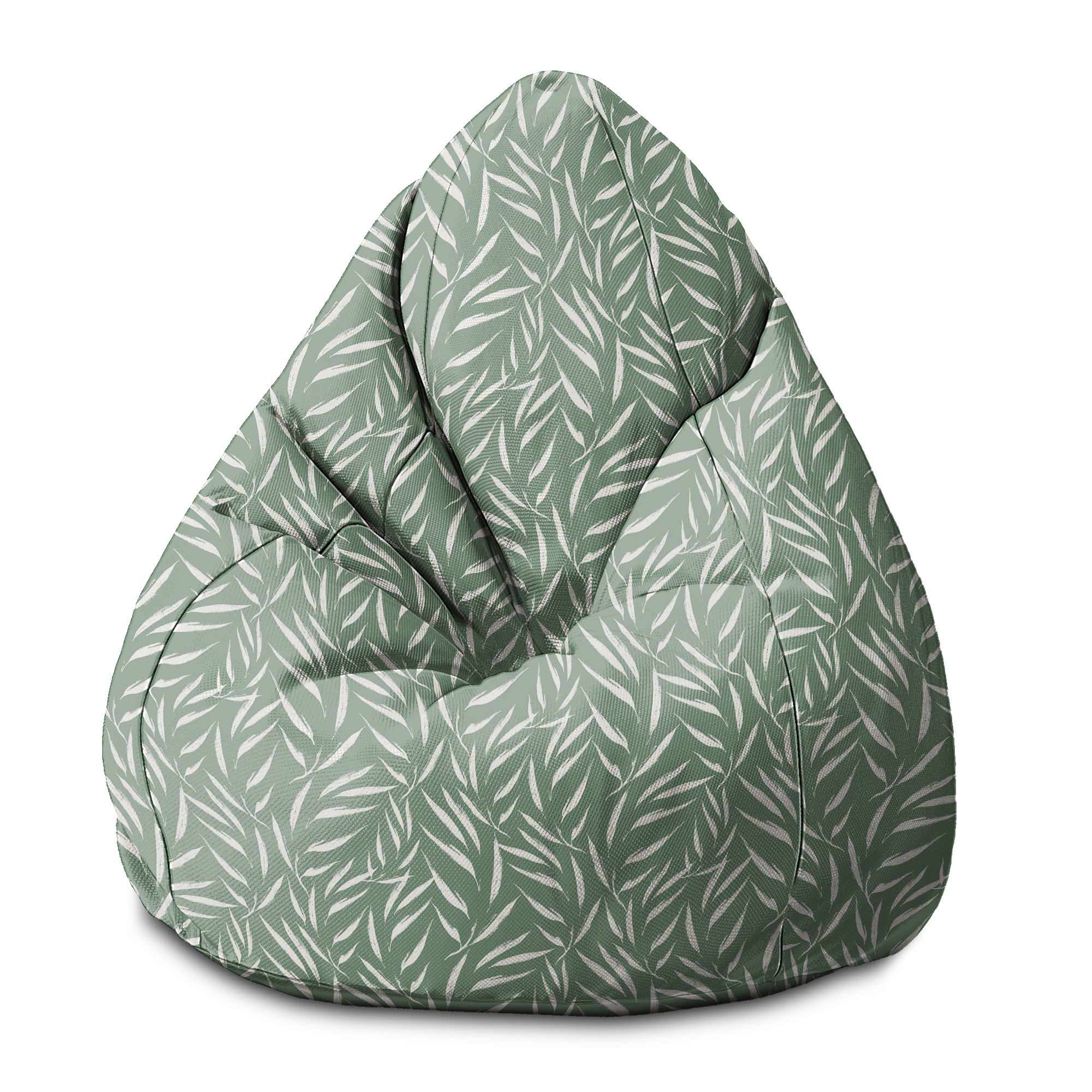 Pearshape Abstract Brush Leaves Pouf