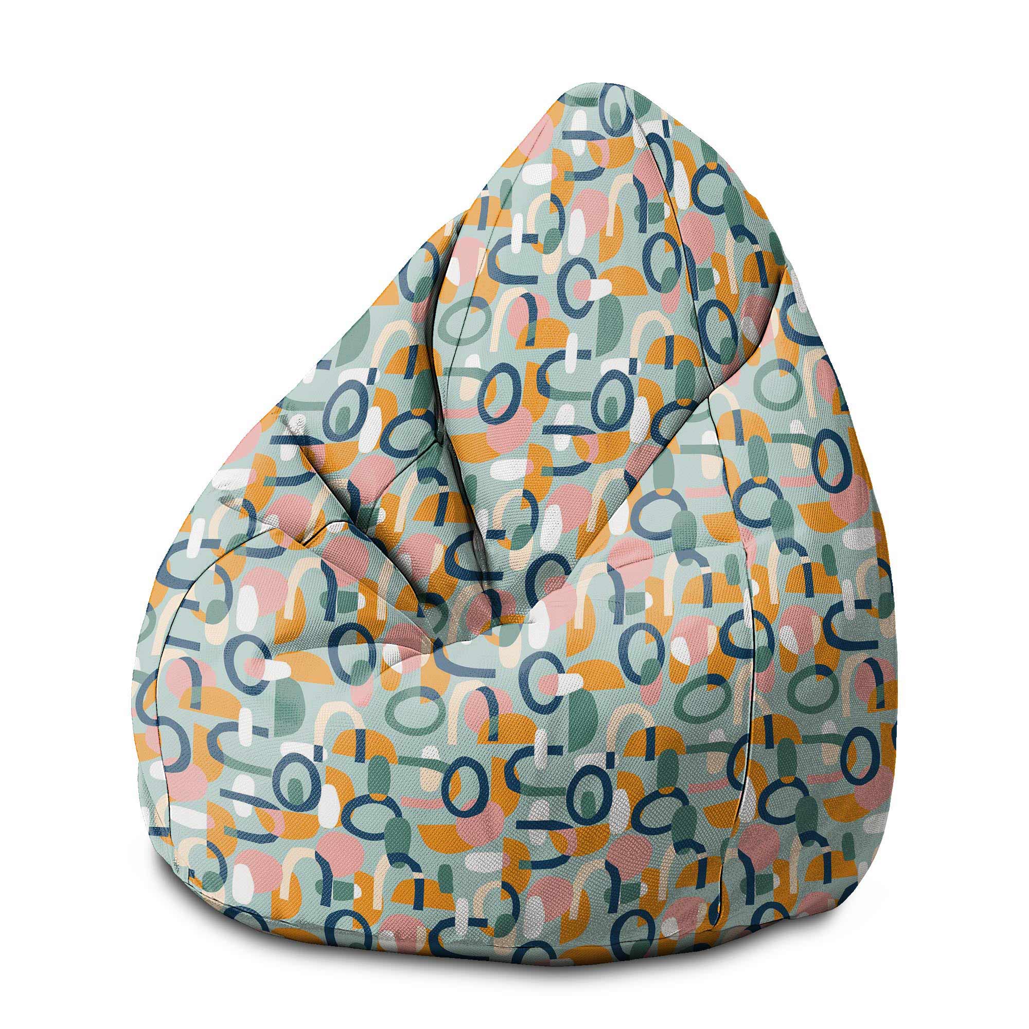 Pearshape Abstract Cut Out-M Velvet Pouf