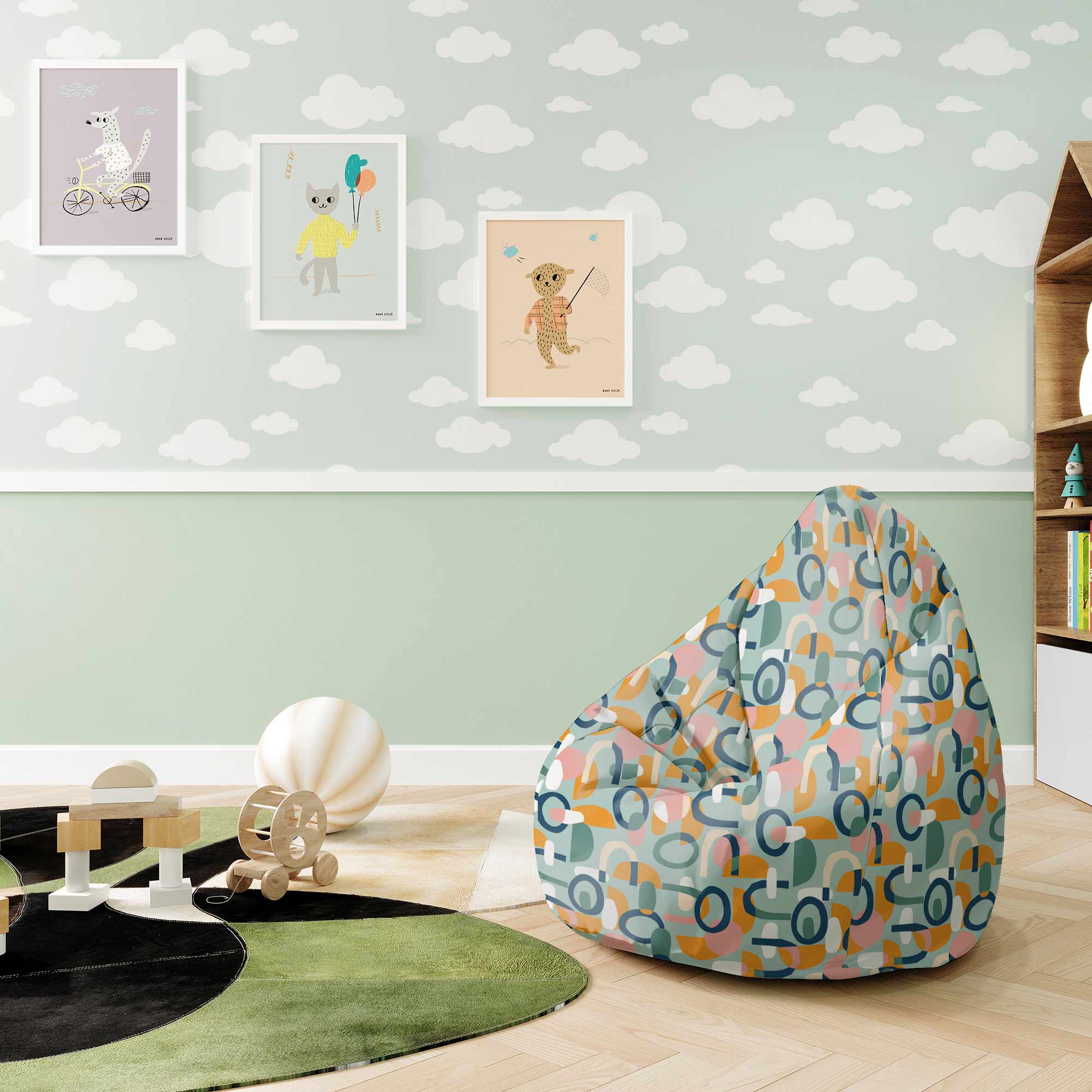 Puf Pearshape Abstract Cut Out-S-Oxford