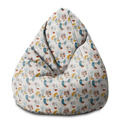 Pearshape Abstract Faces-S Velvet Pouf