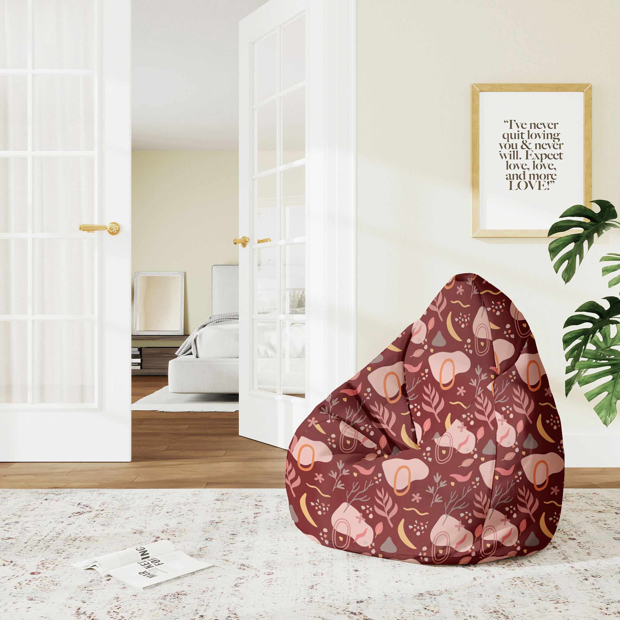 Pearshape Abstract Nature-M Oxford Pouf