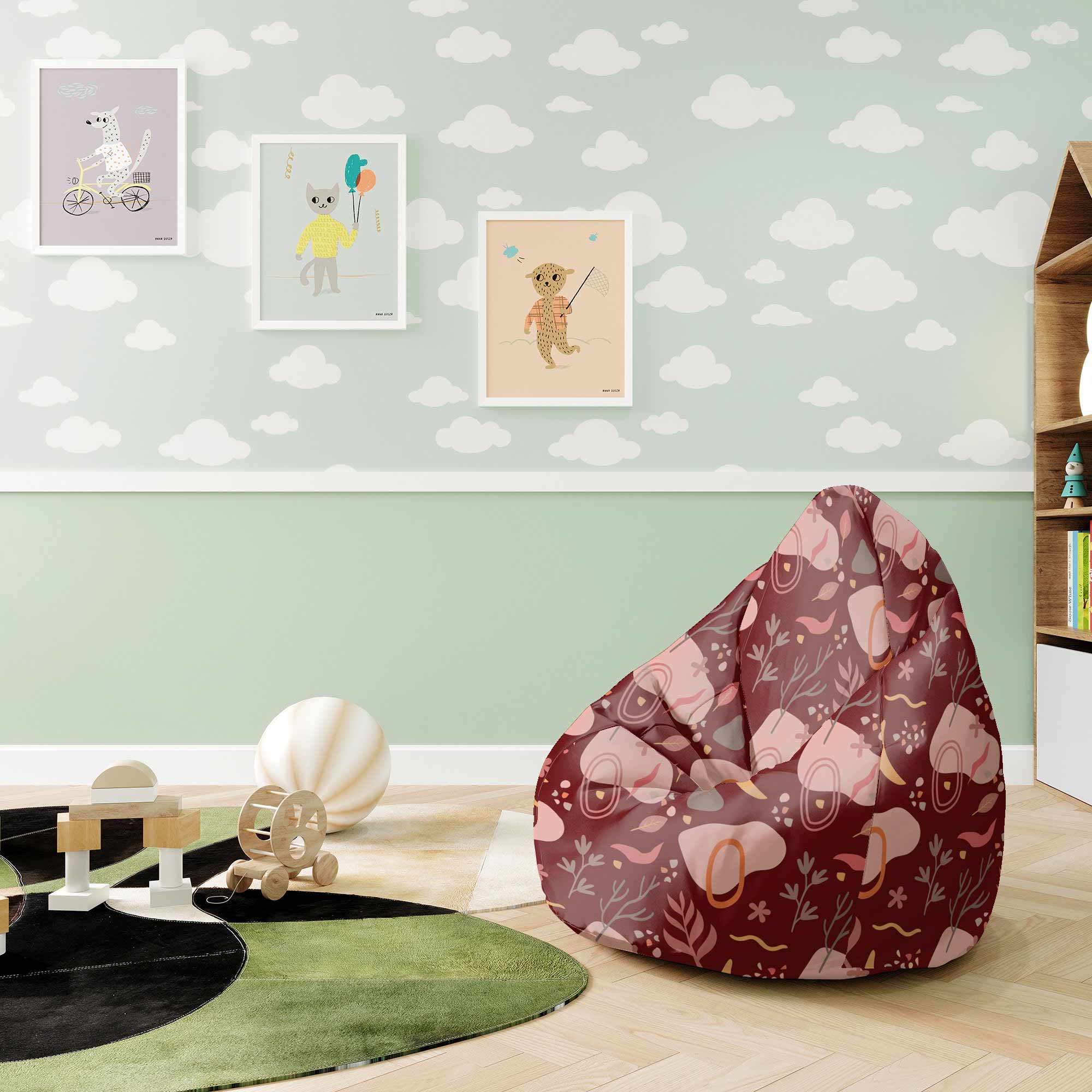 Pearshape Abstract Nature Pouf