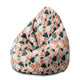 Pearshape Abstract Spring-M Velvet Pouf