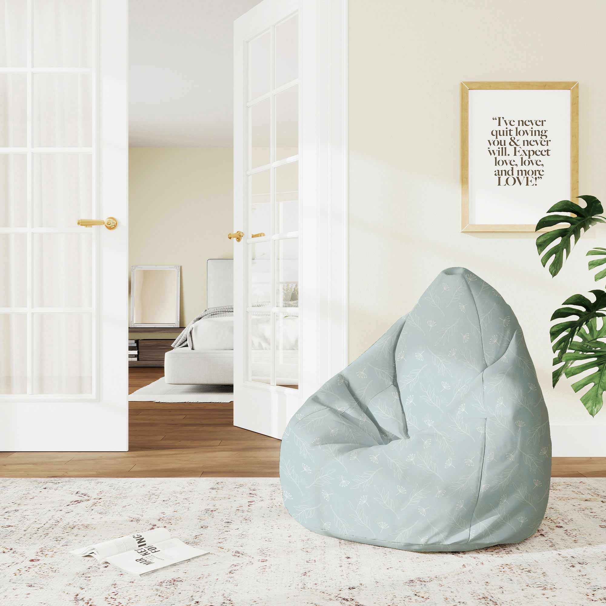 Pearshape Blue Monday Morning Pouf-M-Oxford