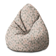 Pearshape Botanical Beige Pattern Pouf-S-Velvet