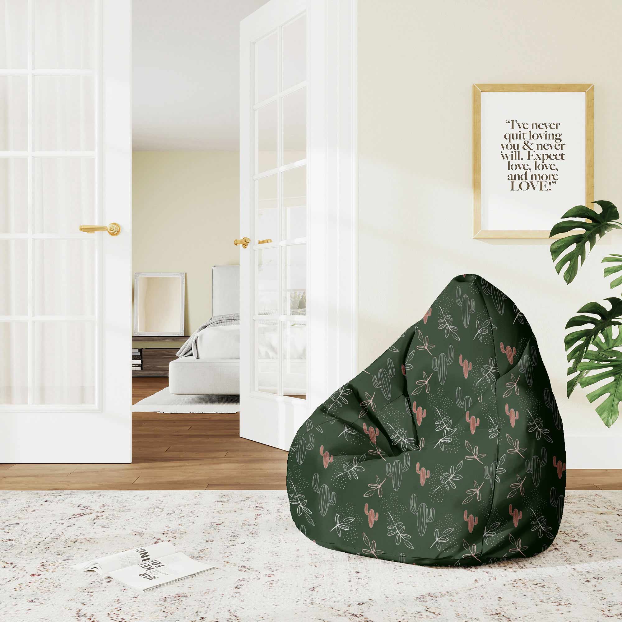 Pearshape Pouf Cactus Doodles-M-Velvet