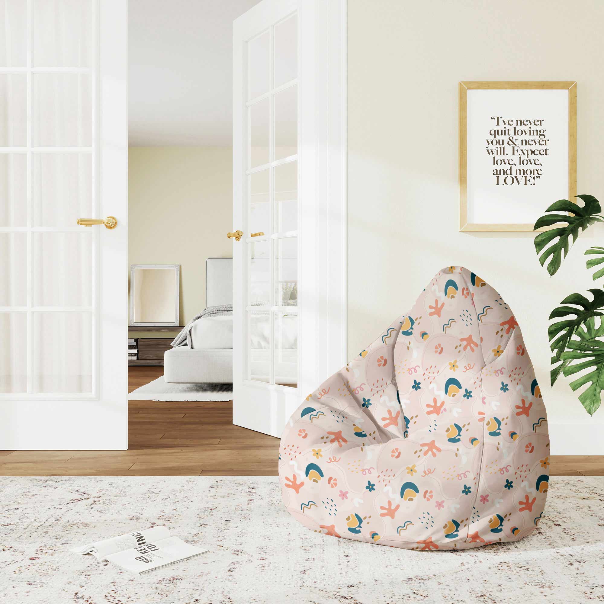 Pearshape Pouf Cheerful Abstract-M-Velvet