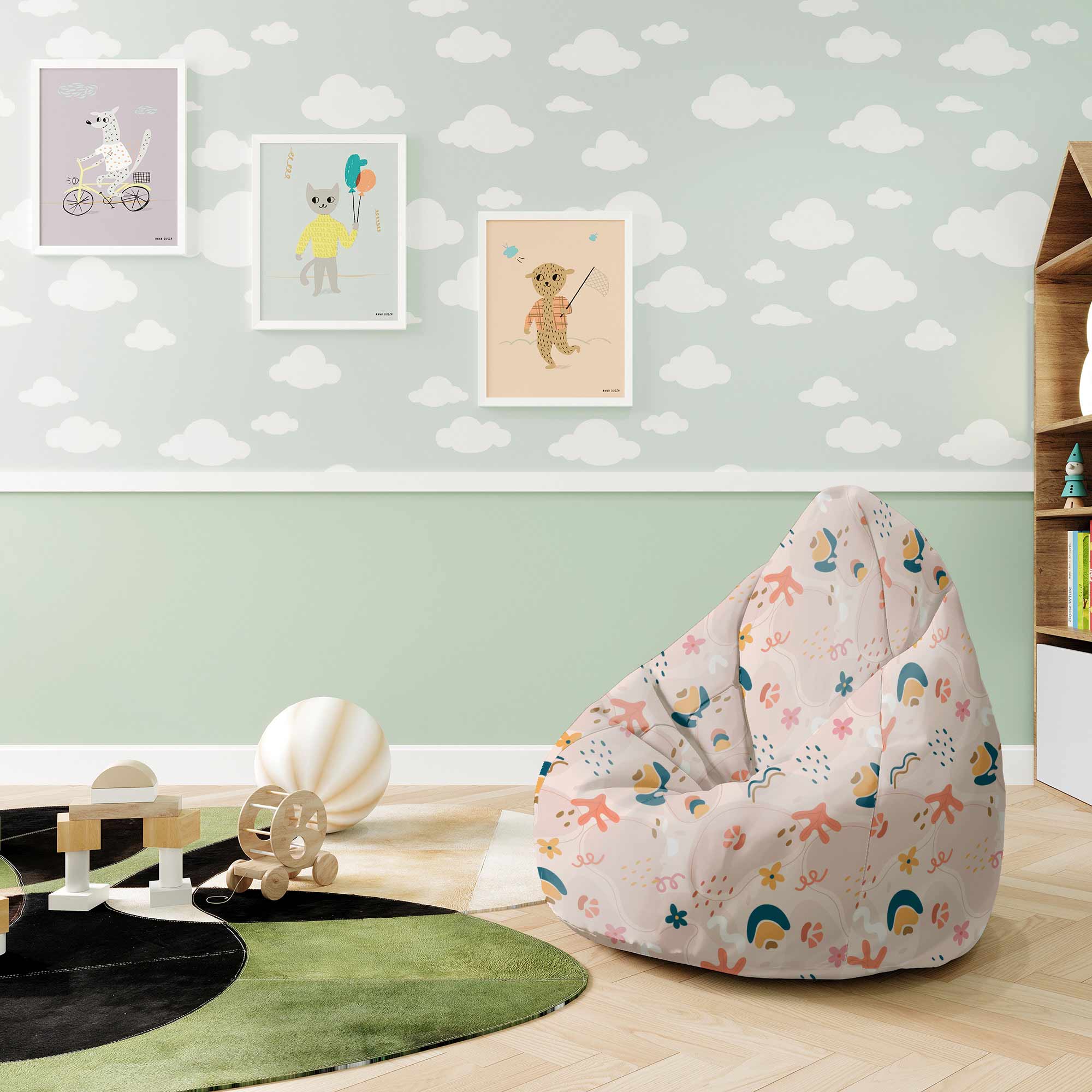 Puf Pearshape  Cheerful Abstract-S-Velvet