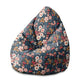 Pearshape Pouf Colorful Flowers-M-Velvet