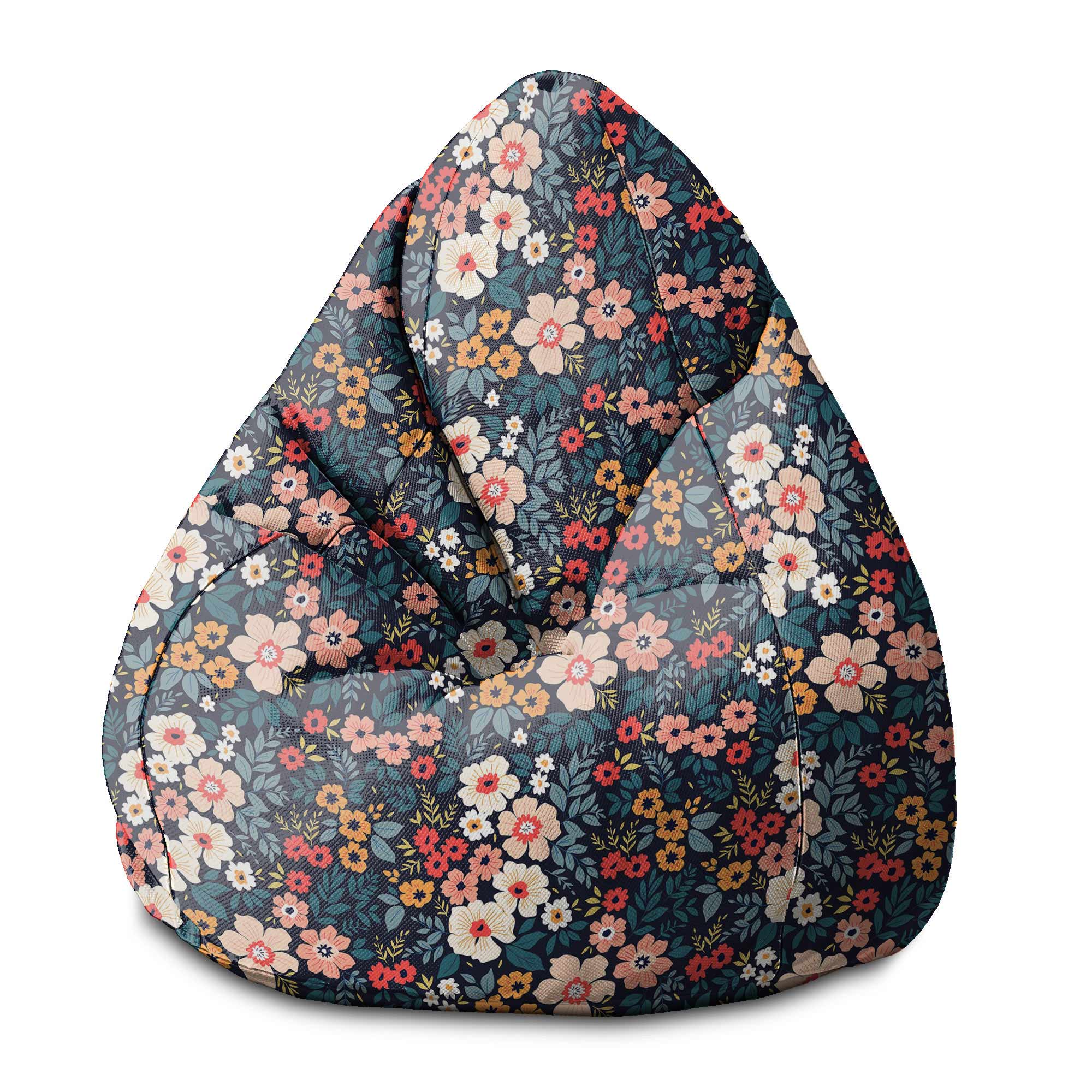 Pearshape Pouf Colorful Flowers-S-Oxford