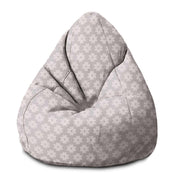 Pearshape Pouf Daisies on Grey-S-Oxford