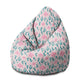 Pearshape Pouf Delicate Pink Flowers-M-Velvet