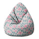 Pearshape Pouf Delicate Pink Flowers-S-Velvet