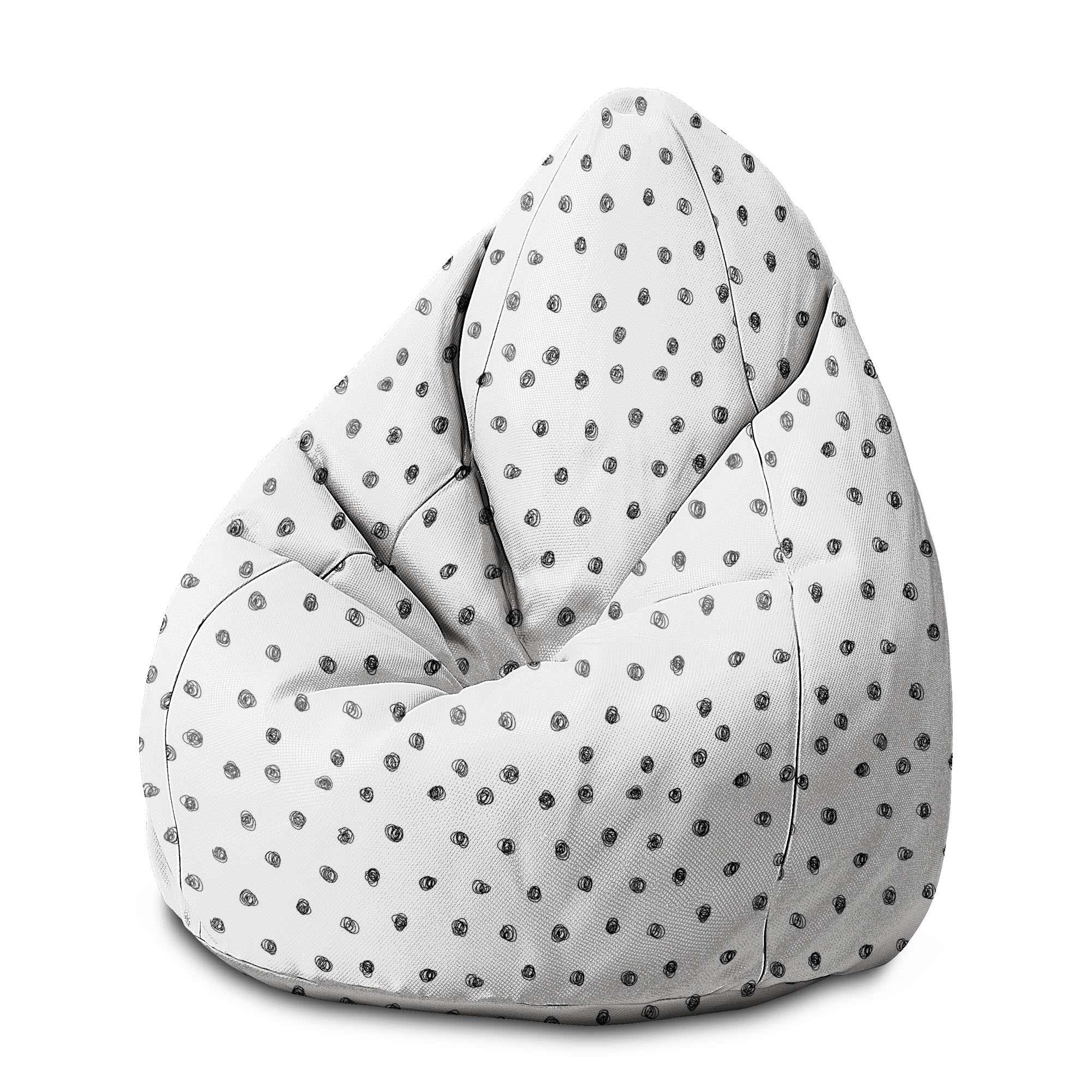 Pearshape Pouf Drawn Circles-M-Velvet