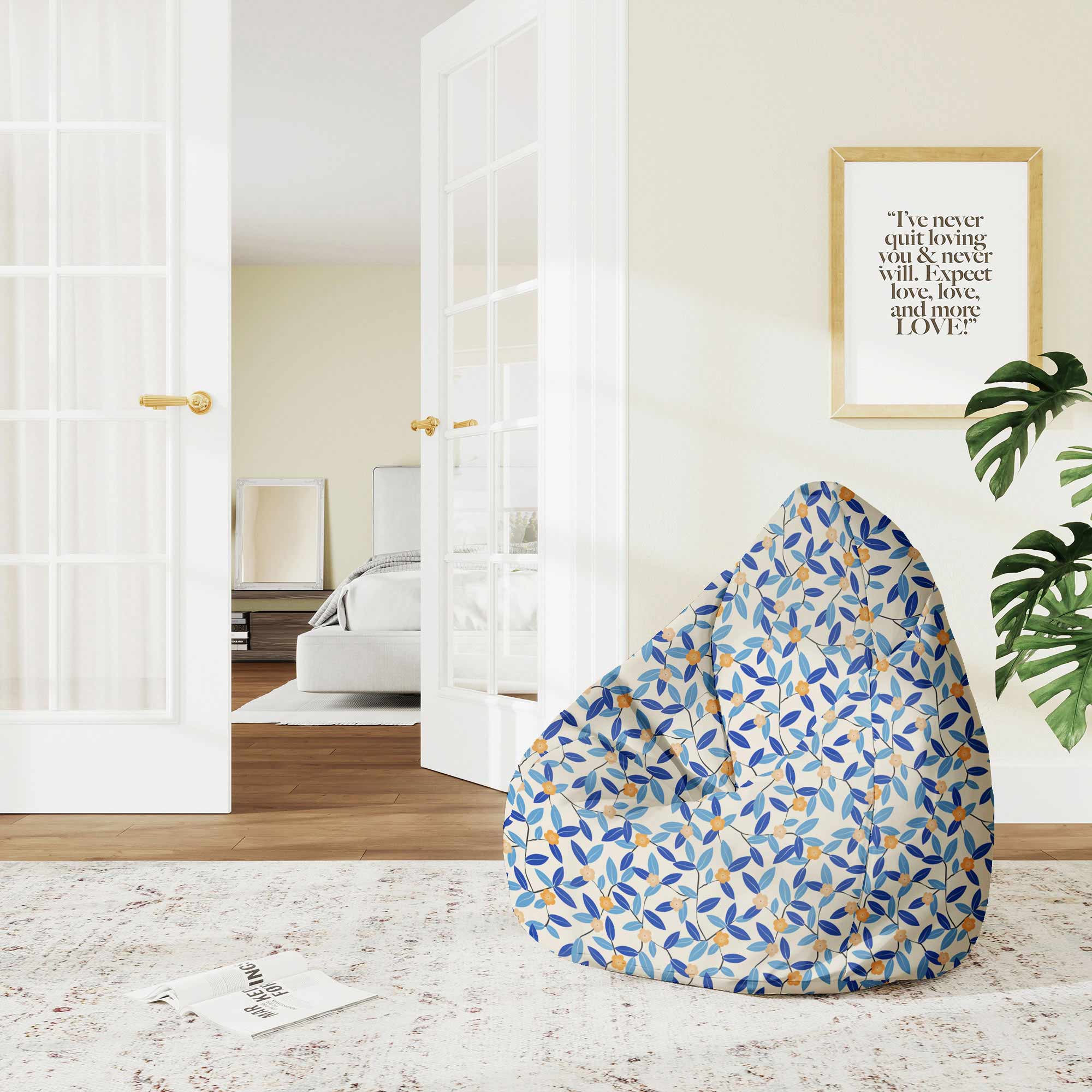Pearshape Pouf Energy Blues-M-Oxford