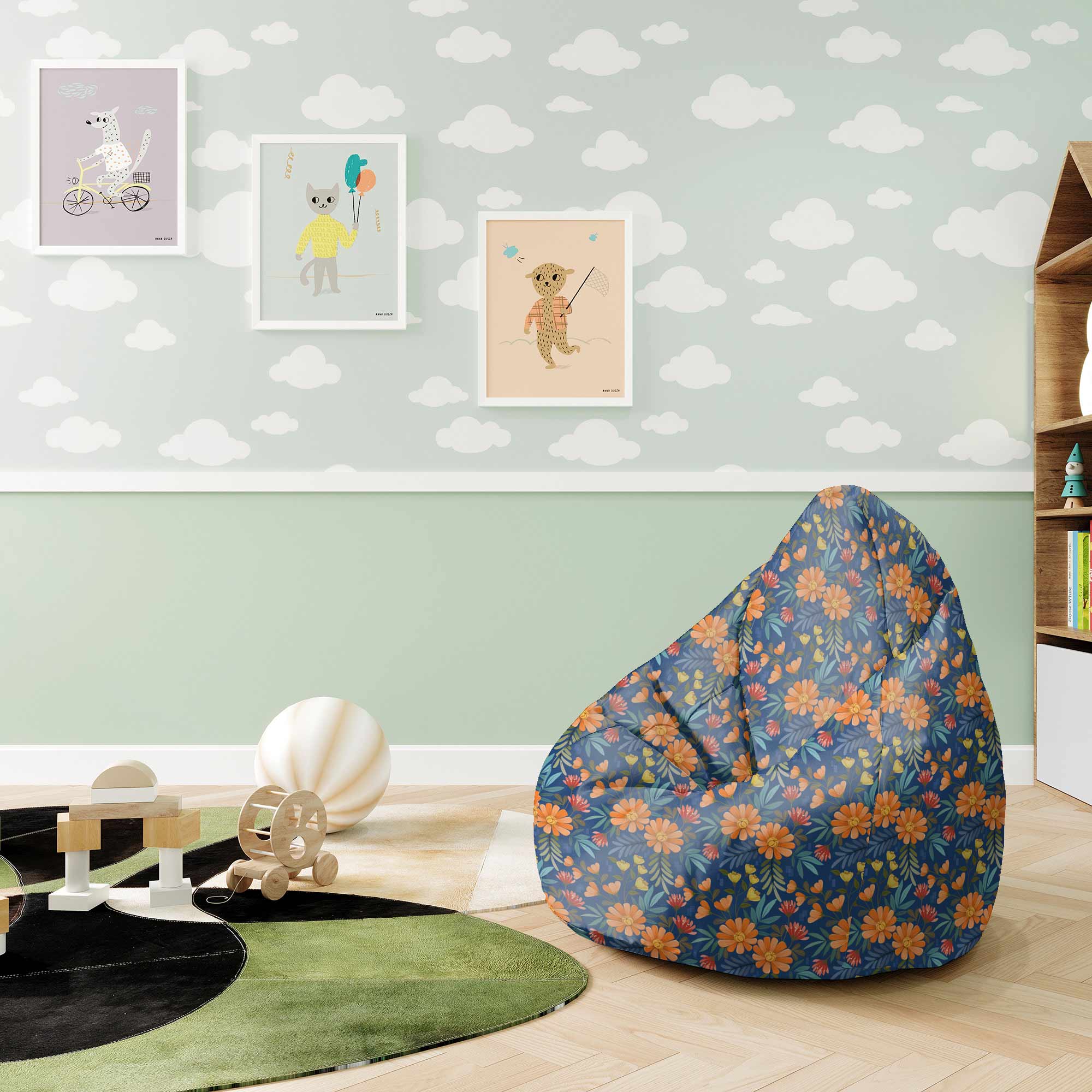 Pearshape Flower Bloom Pouf-S-Velvet