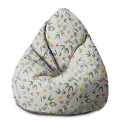 Pearshape Flower Doodling Pouf-S-Velvet