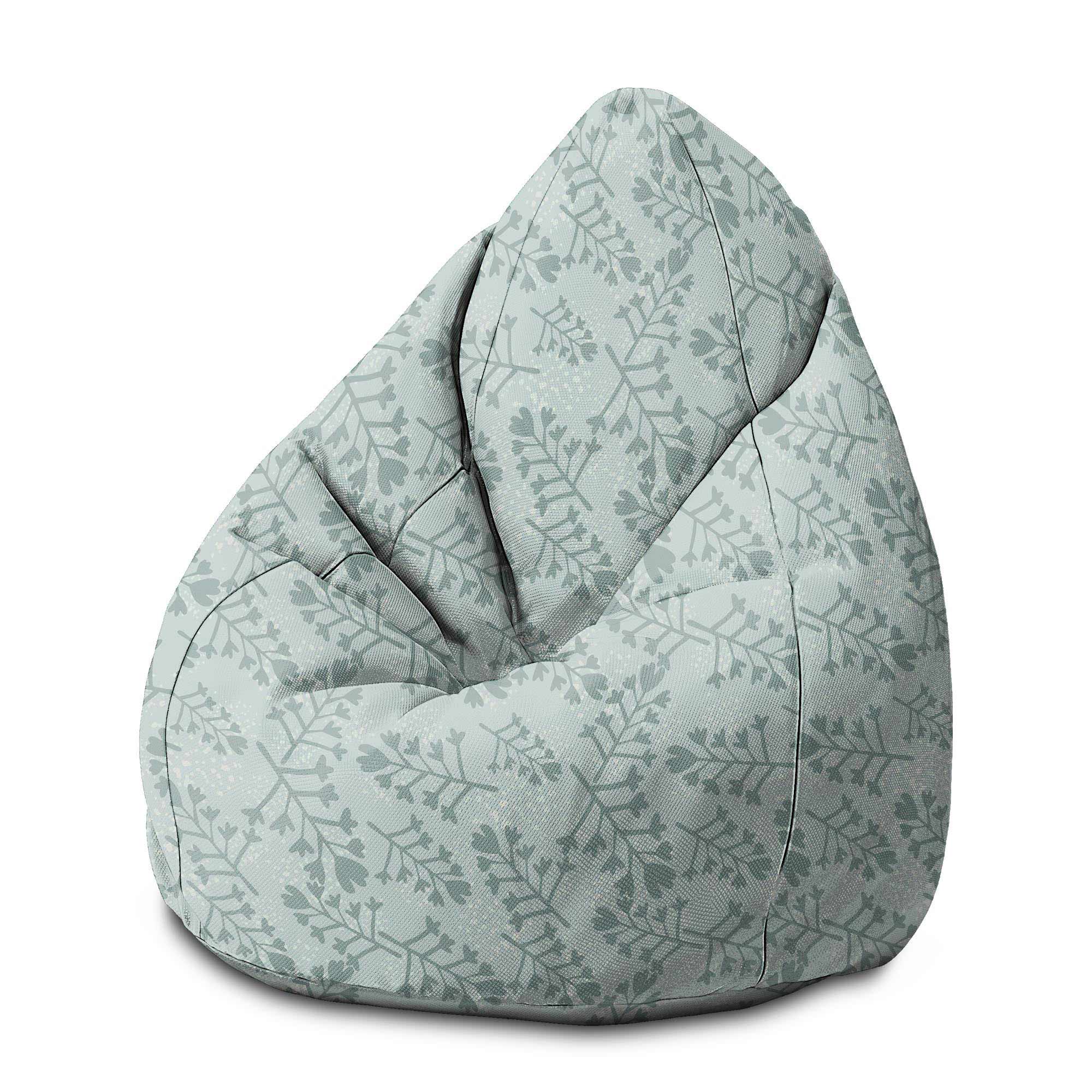 Pearshape Flowers and Branches Pattern Pouf-M-Velvet