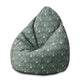 Pearshape Folk Flowers on Green Pouf-M-Oxford