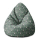 Puf Pearshape Folk Flowers on Green