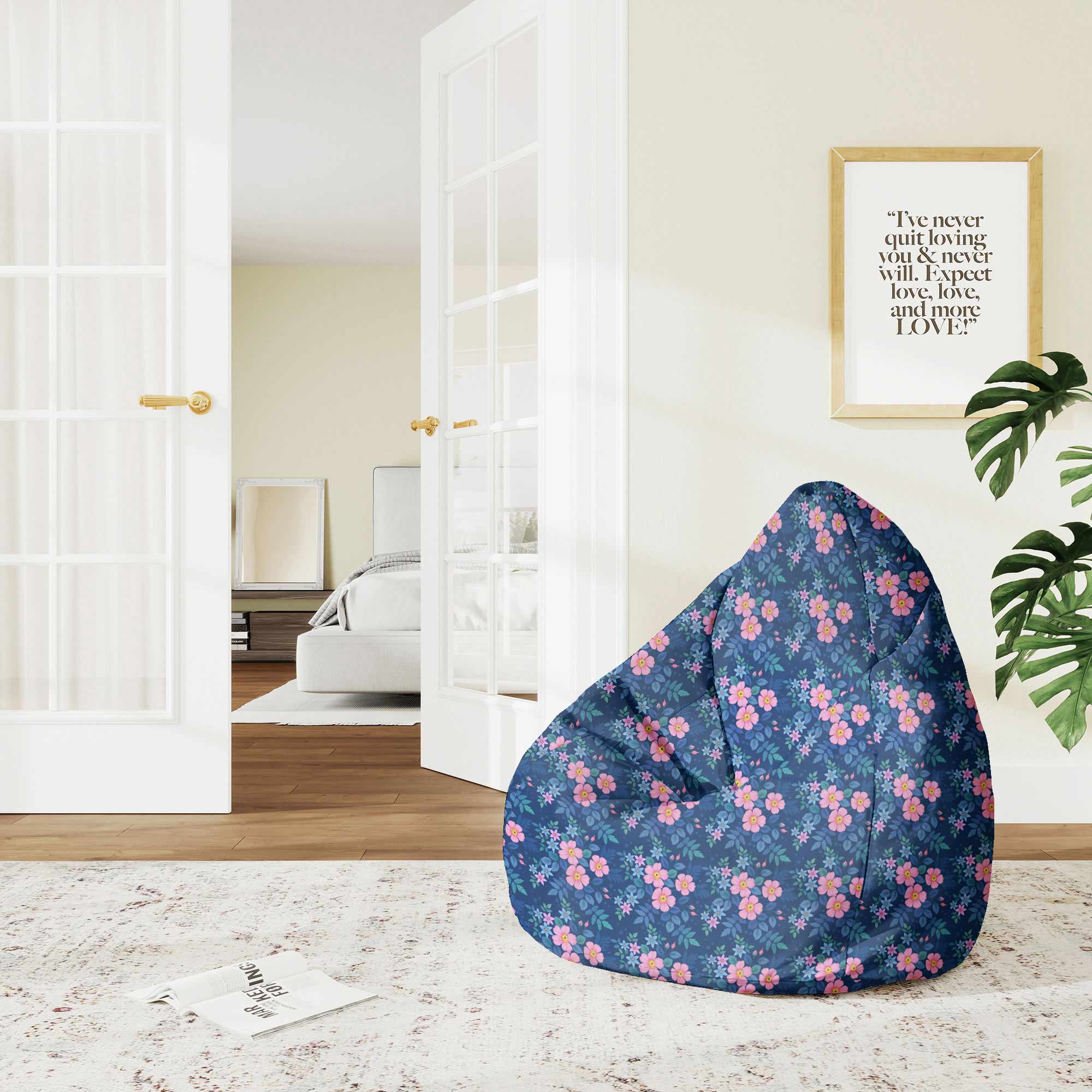 Pearshape Fresh Rose Pouf-M-Velvet