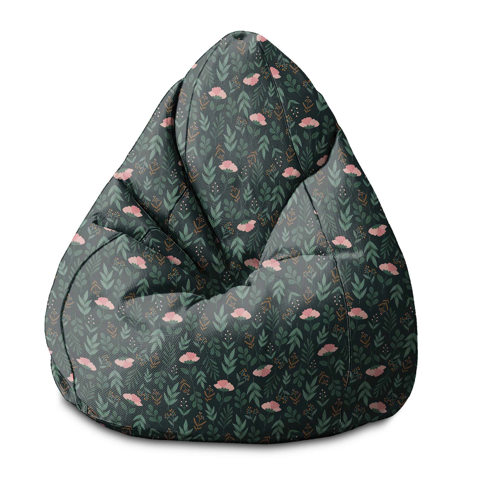 Sedací vak Pearshape Záhradné Listy-S-Zamat