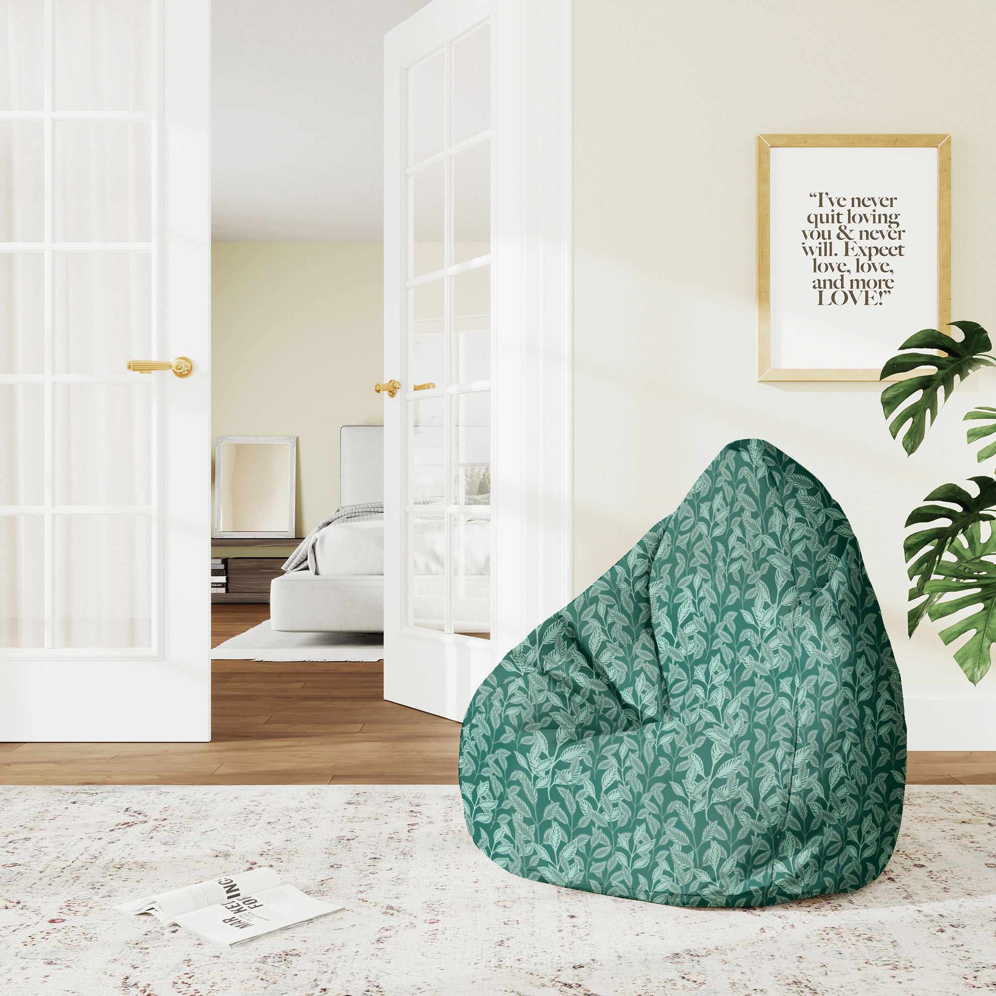 Pearshape Garden Plants Pouf-M-Velvet