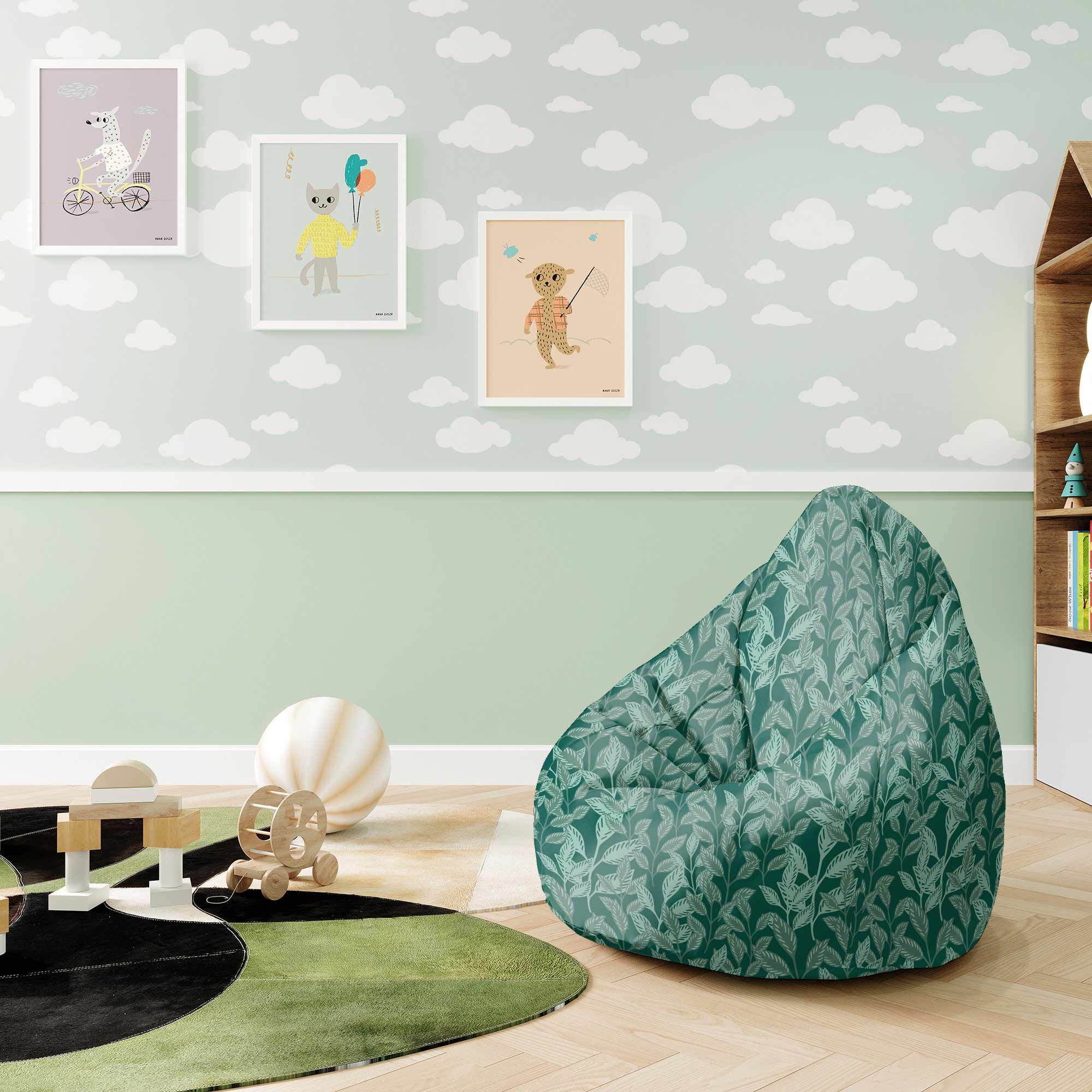 Pearshape Garden Plants Pouf