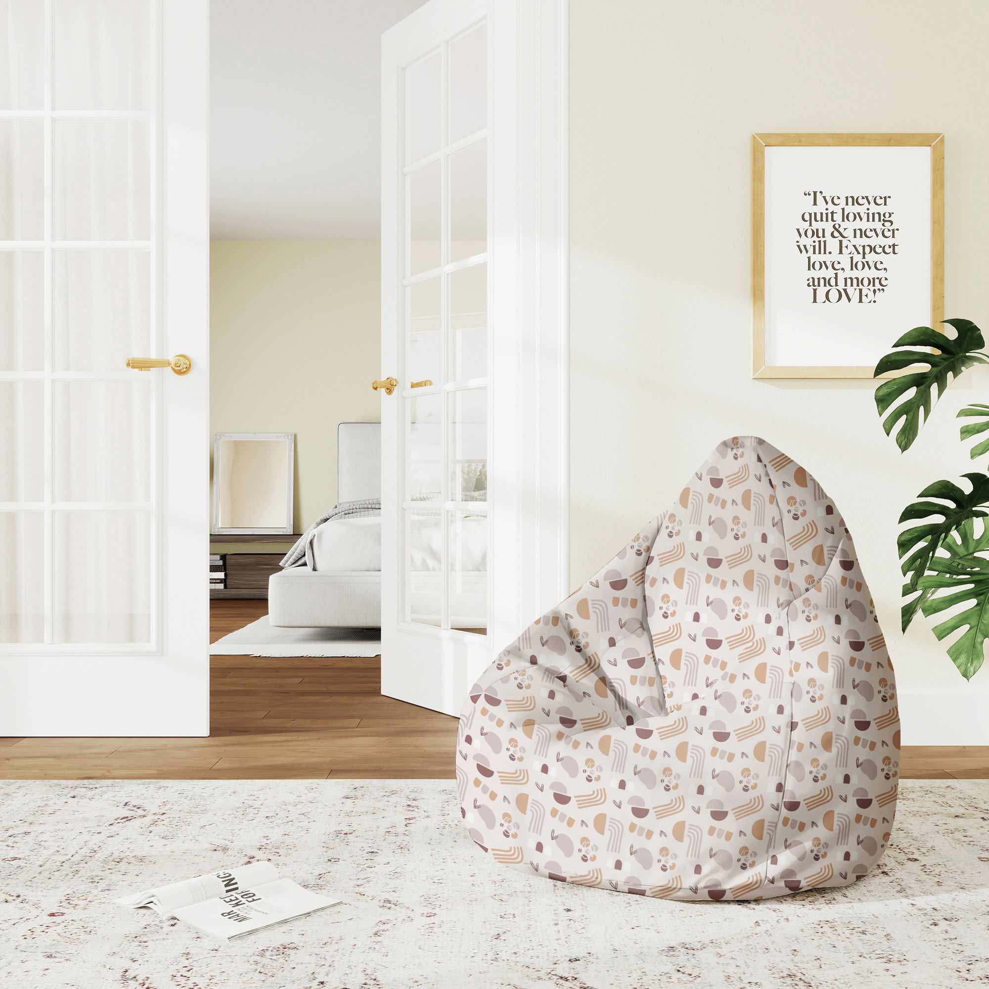 Pearshape Geometric Earth Colors Pouf-M-Velvet