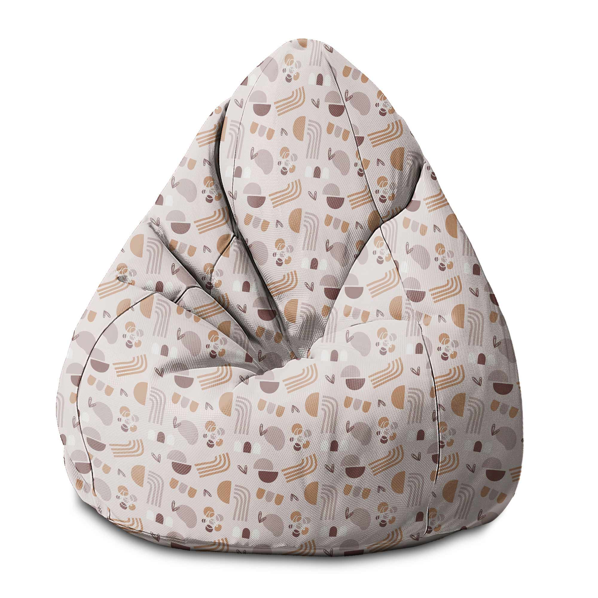 Pearshape Geometric Earth Colors Pouf-S-Oxford
