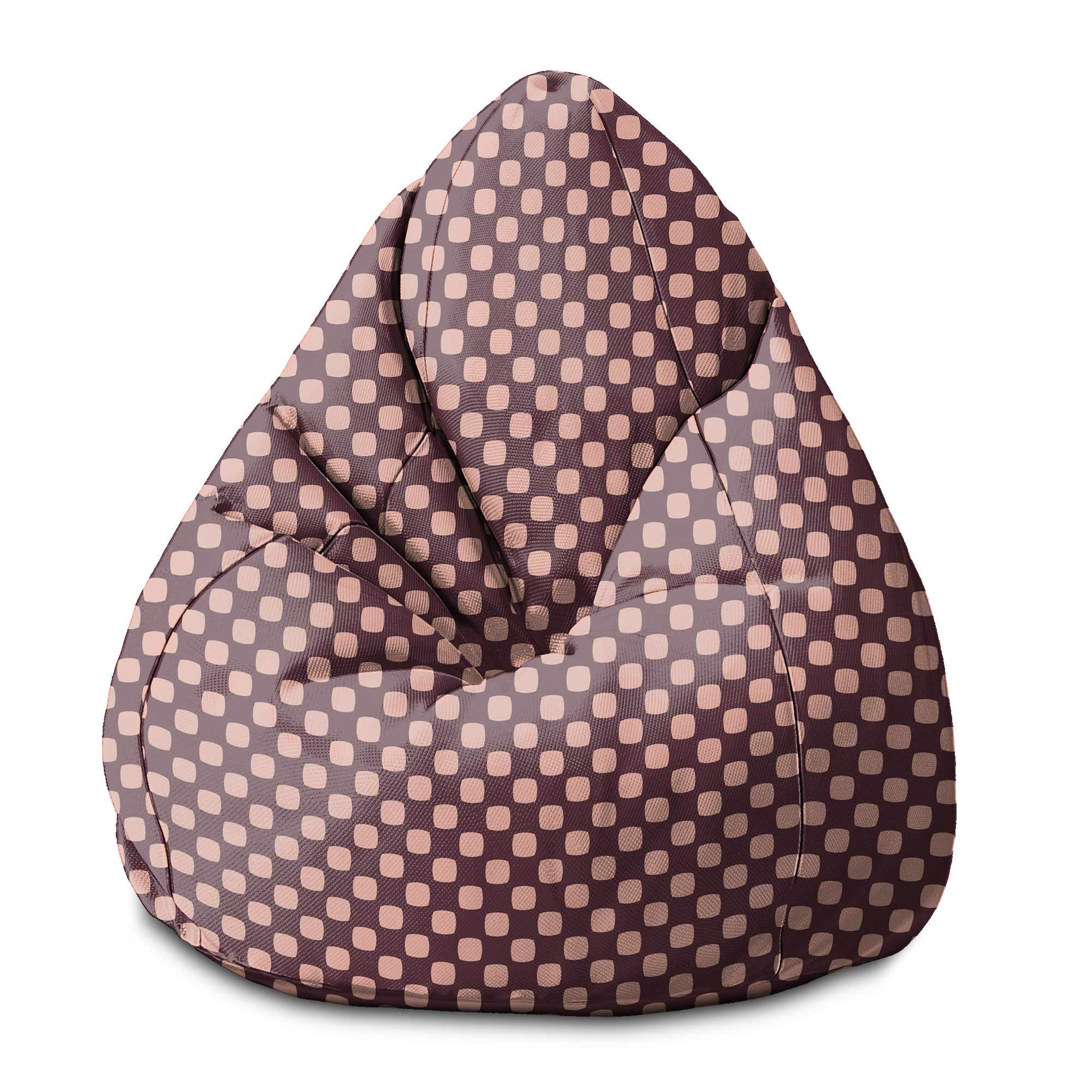 Pearshape Pouf Geometric Squares-S-Velvet