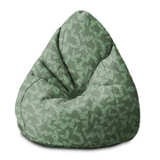 Pearshape Pouf Herbal Leaves Pattern-S-Velvet