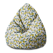 Pearshape Pouf Lemon Flowers-S-Velvet